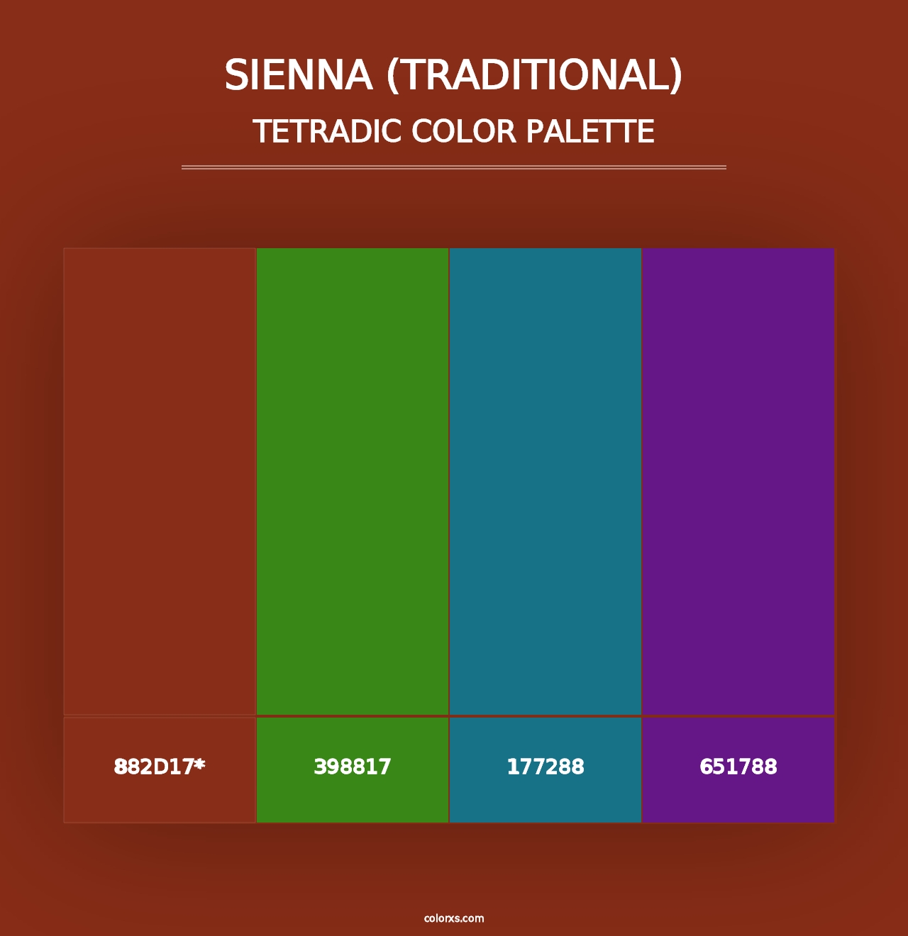 Sienna (Traditional) - Tetradic Color Palette