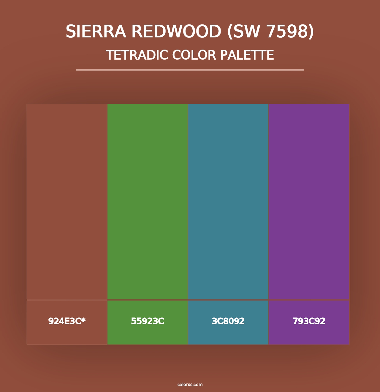 Sierra Redwood (SW 7598) - Tetradic Color Palette