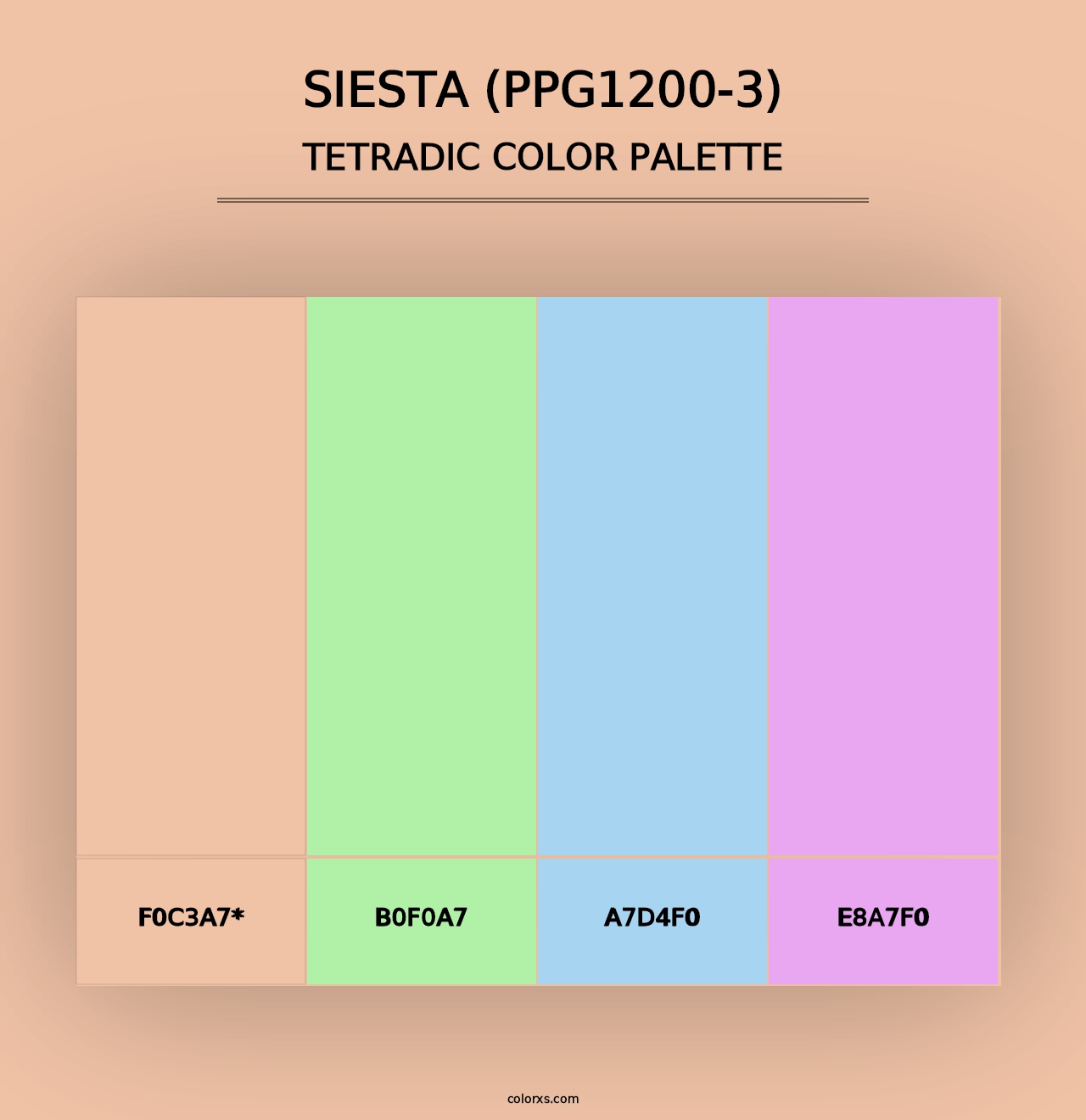 Siesta (PPG1200-3) - Tetradic Color Palette