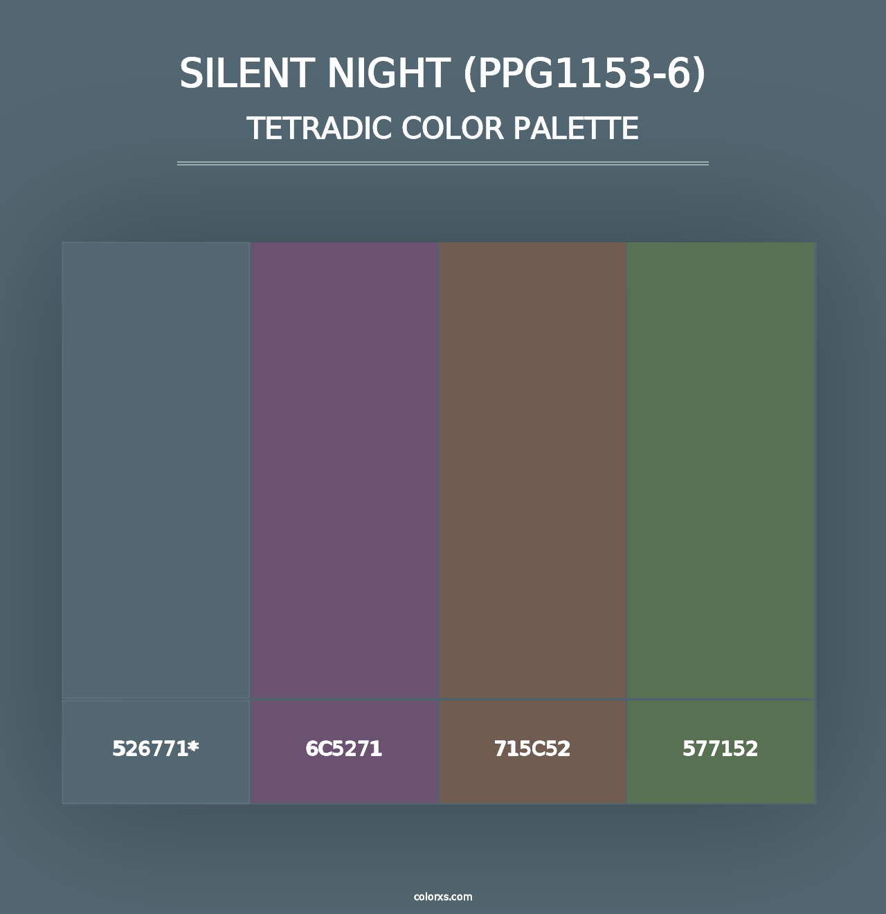 Silent Night (PPG1153-6) - Tetradic Color Palette