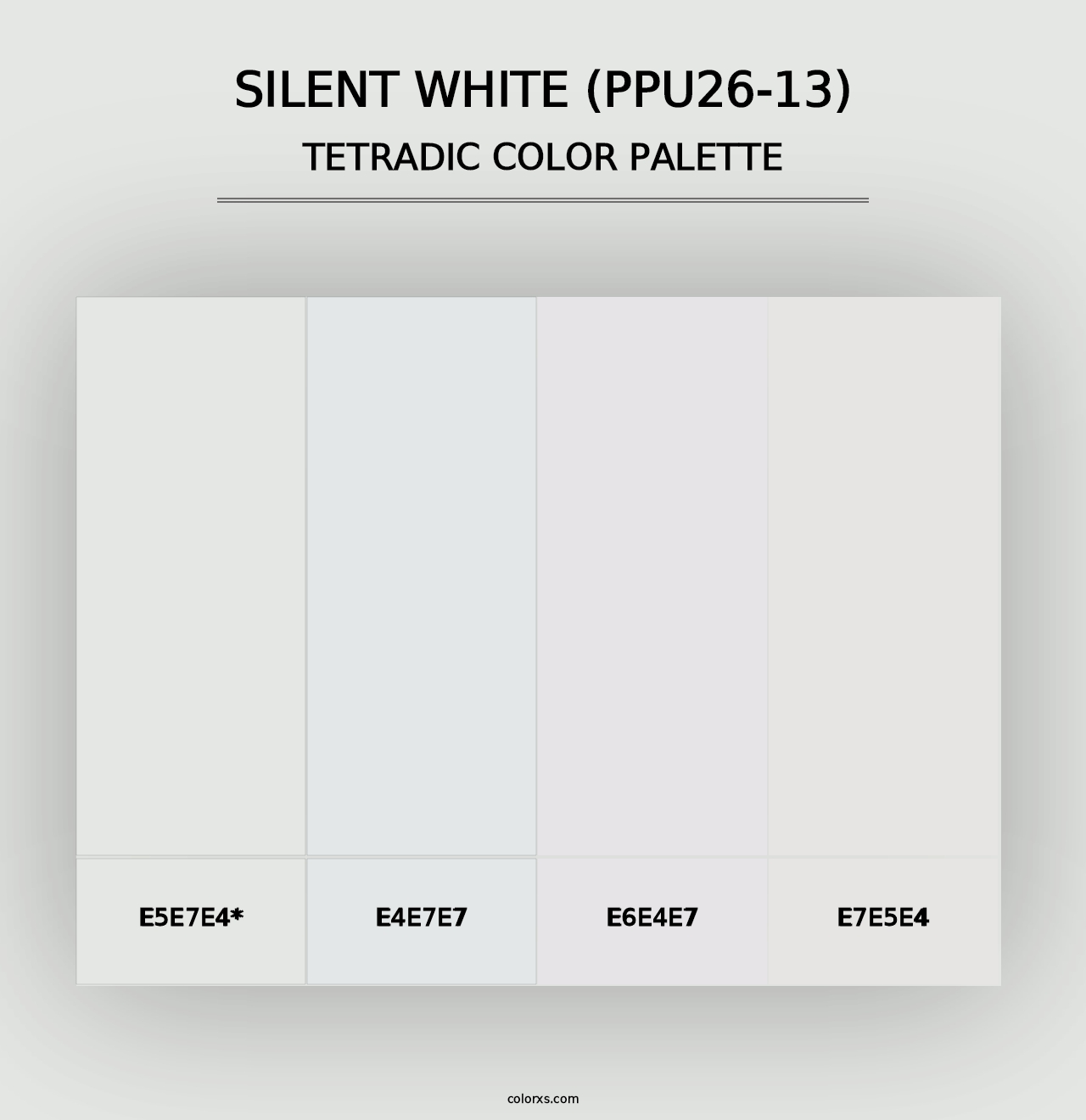 Silent White (PPU26-13) - Tetradic Color Palette