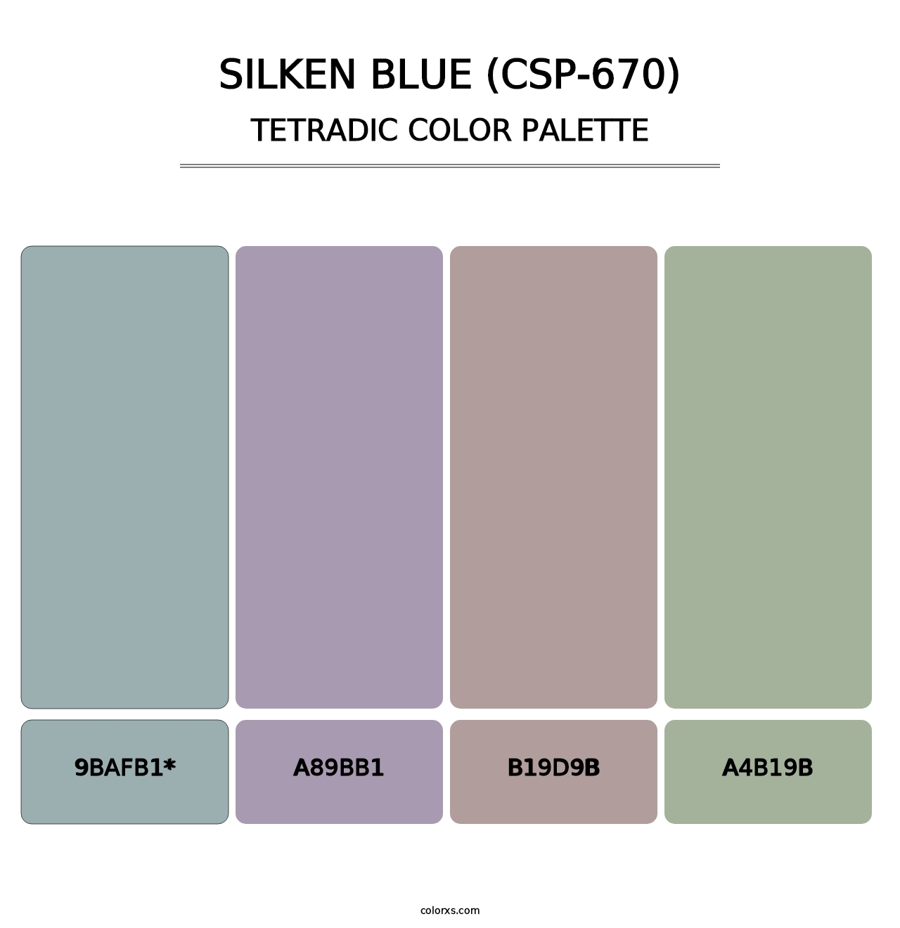 Silken Blue (CSP-670) - Tetradic Color Palette