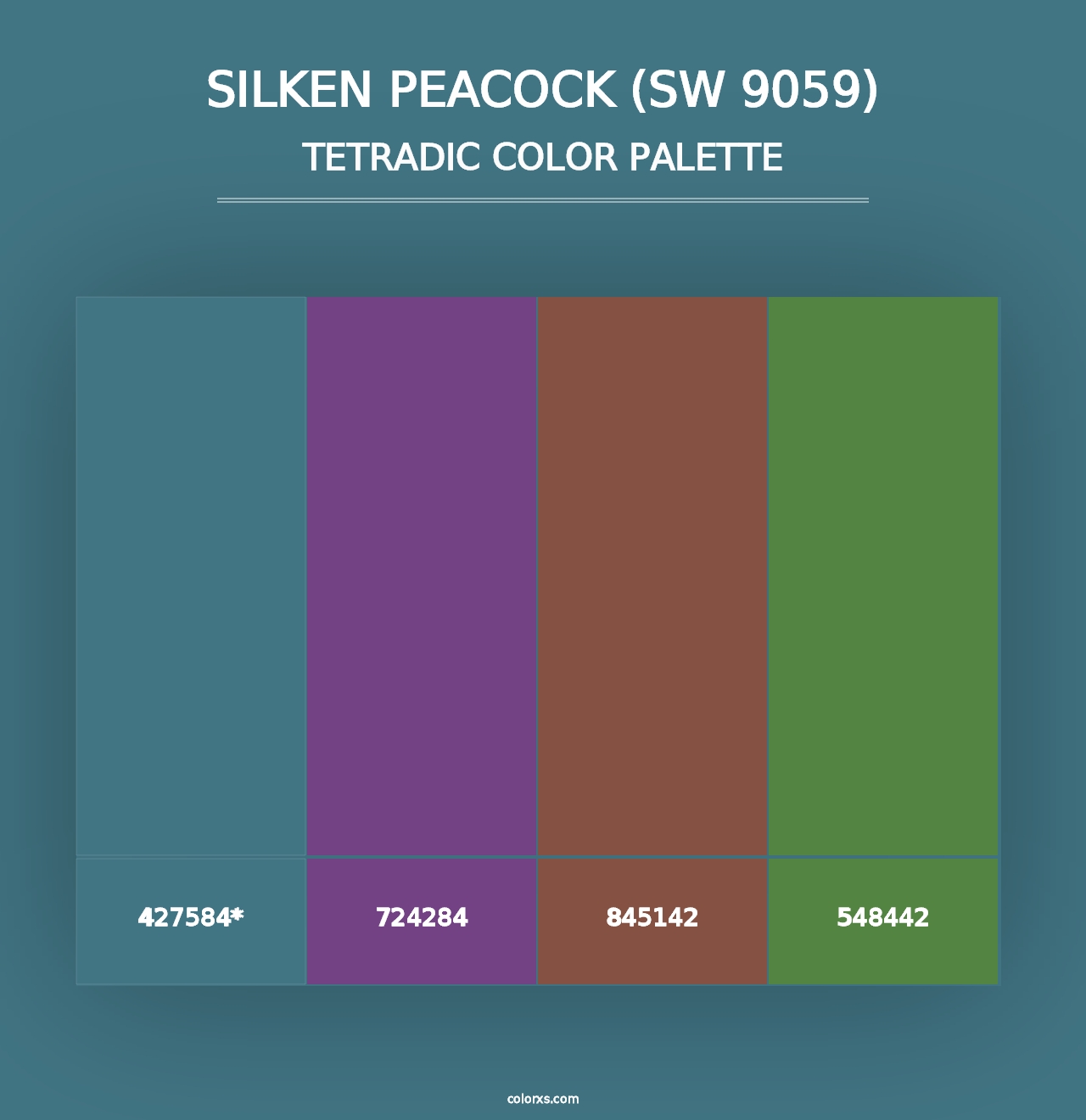 Silken Peacock (SW 9059) - Tetradic Color Palette