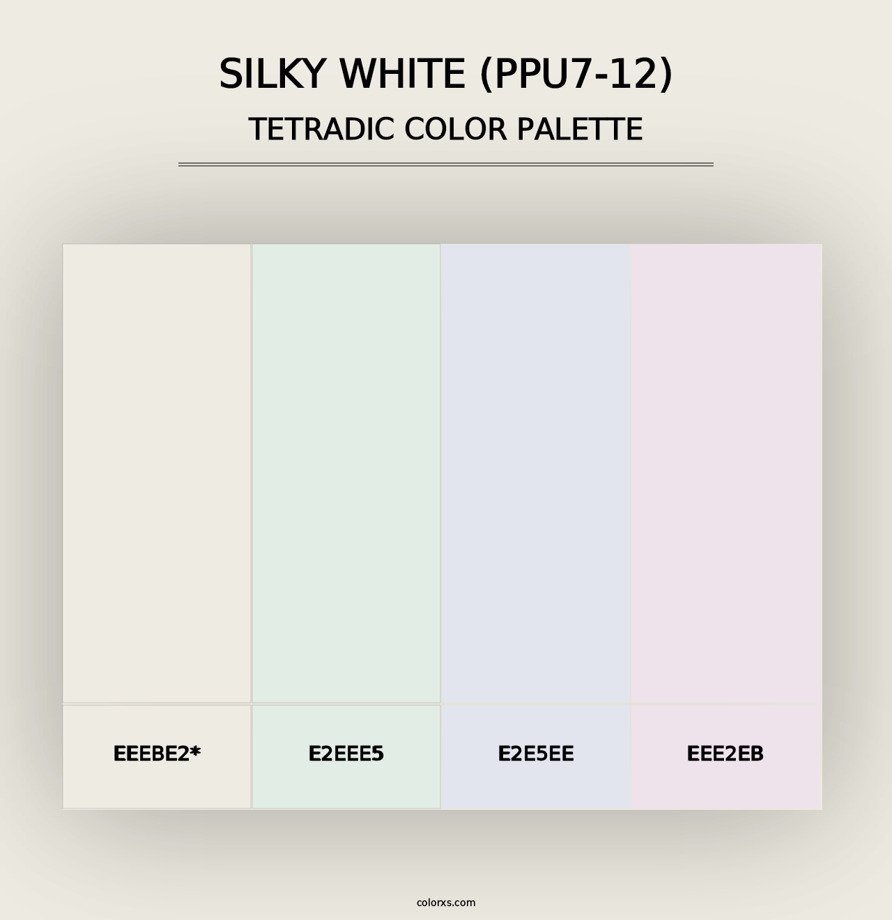 Silky White (PPU7-12) - Tetradic Color Palette