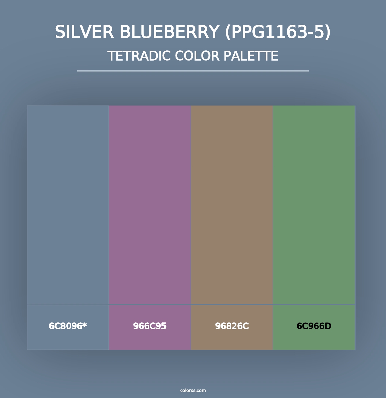 Silver Blueberry (PPG1163-5) - Tetradic Color Palette