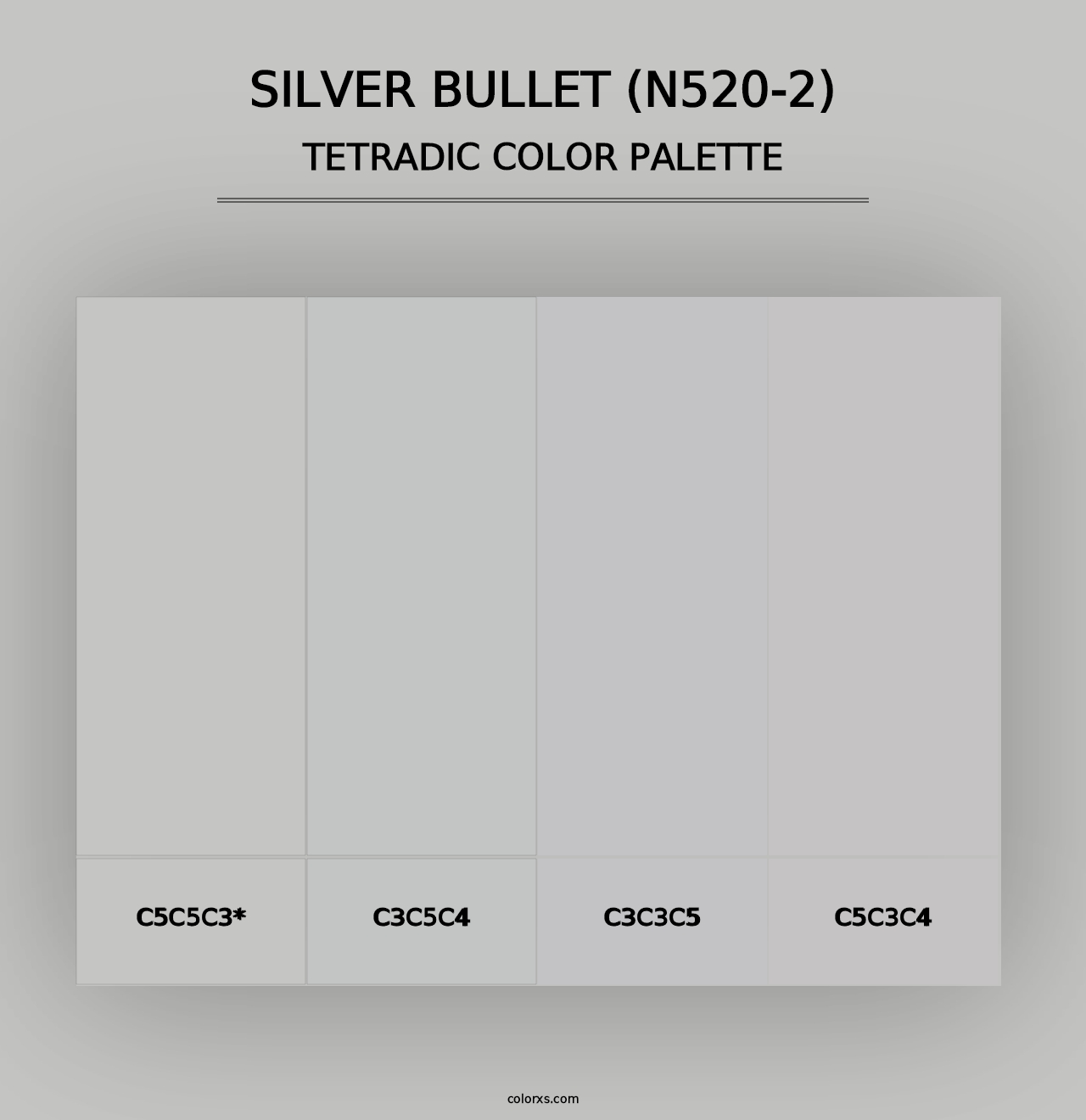 Silver Bullet (N520-2) - Tetradic Color Palette