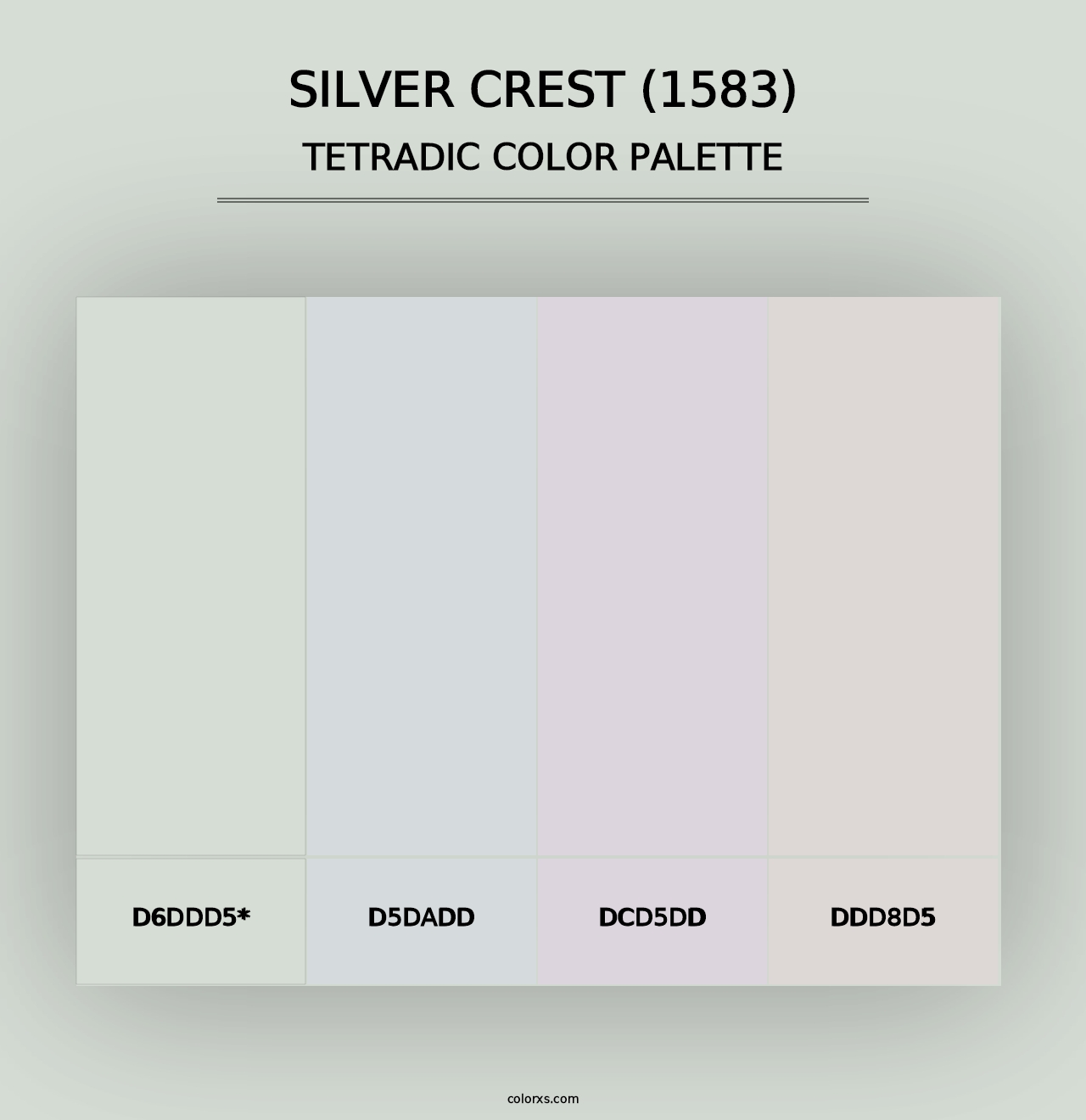 Silver Crest (1583) - Tetradic Color Palette