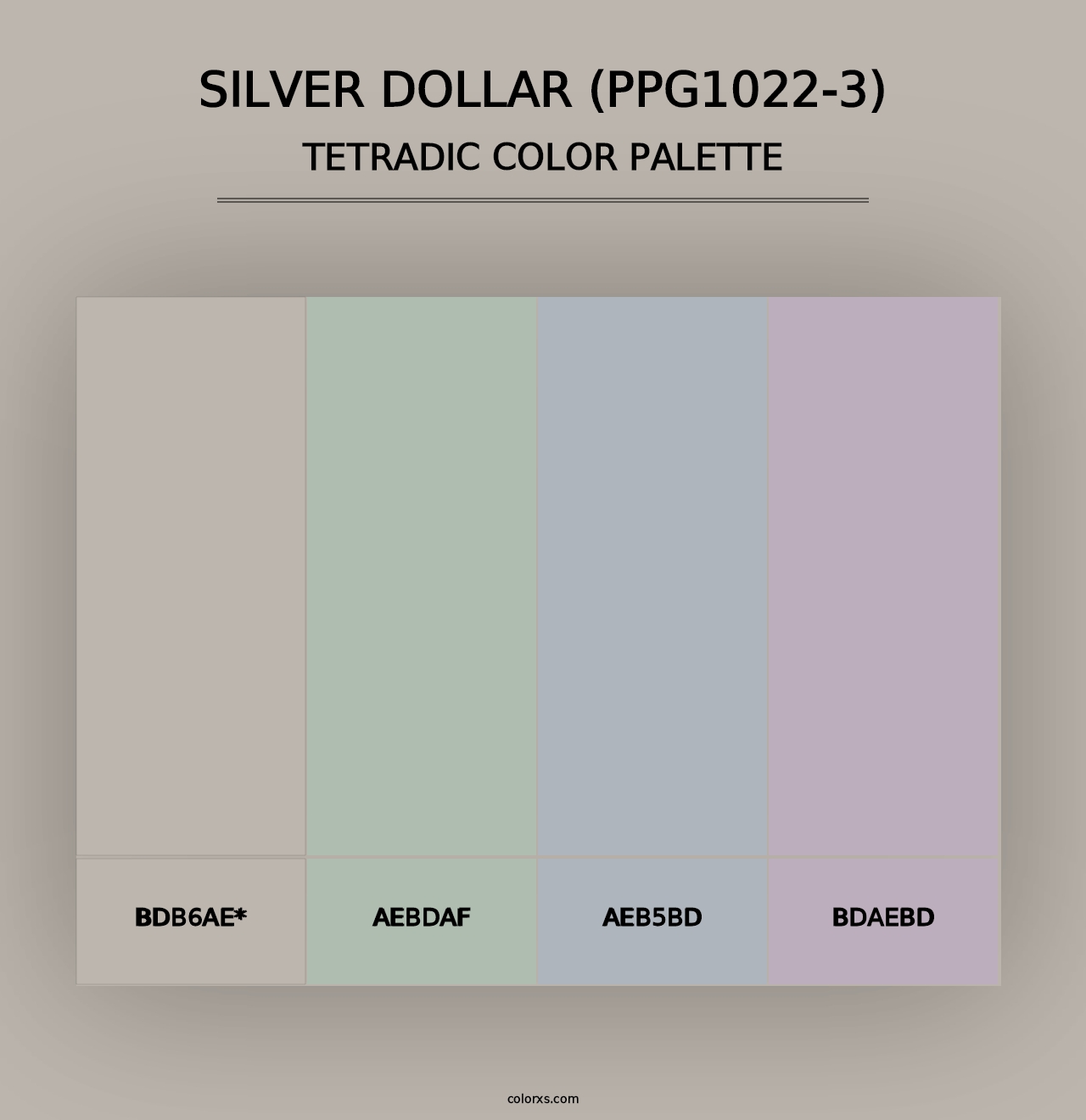 Silver Dollar (PPG1022-3) - Tetradic Color Palette