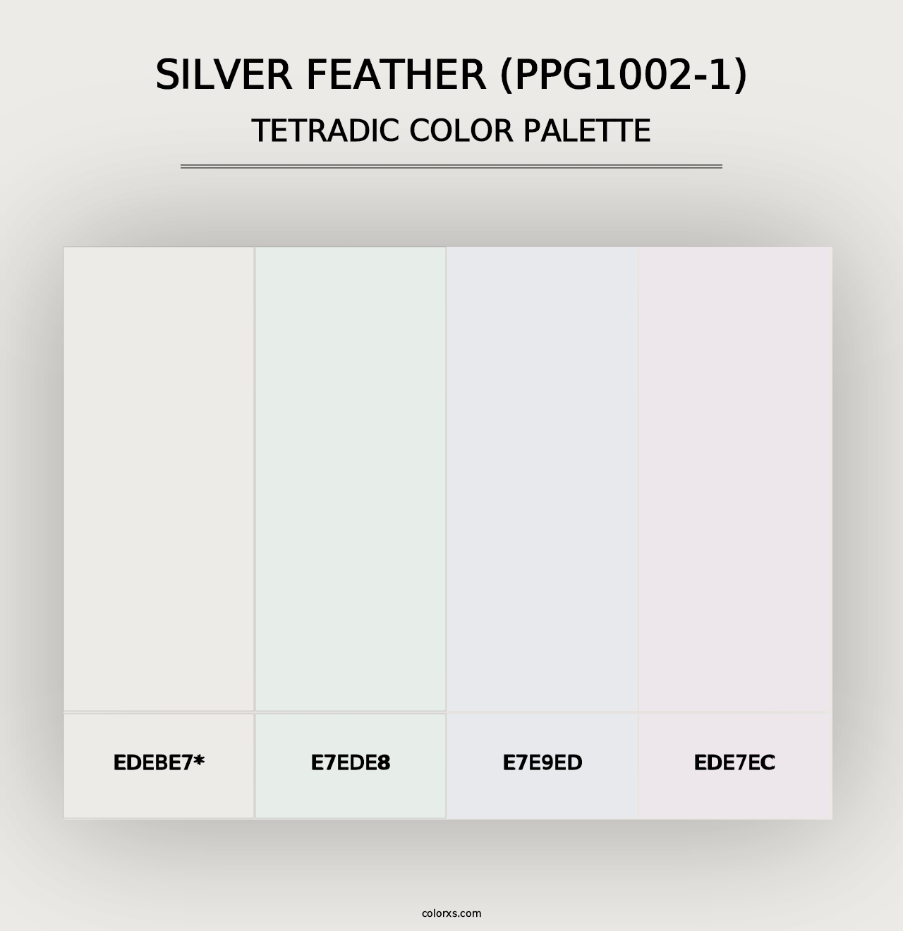 Silver Feather (PPG1002-1) - Tetradic Color Palette