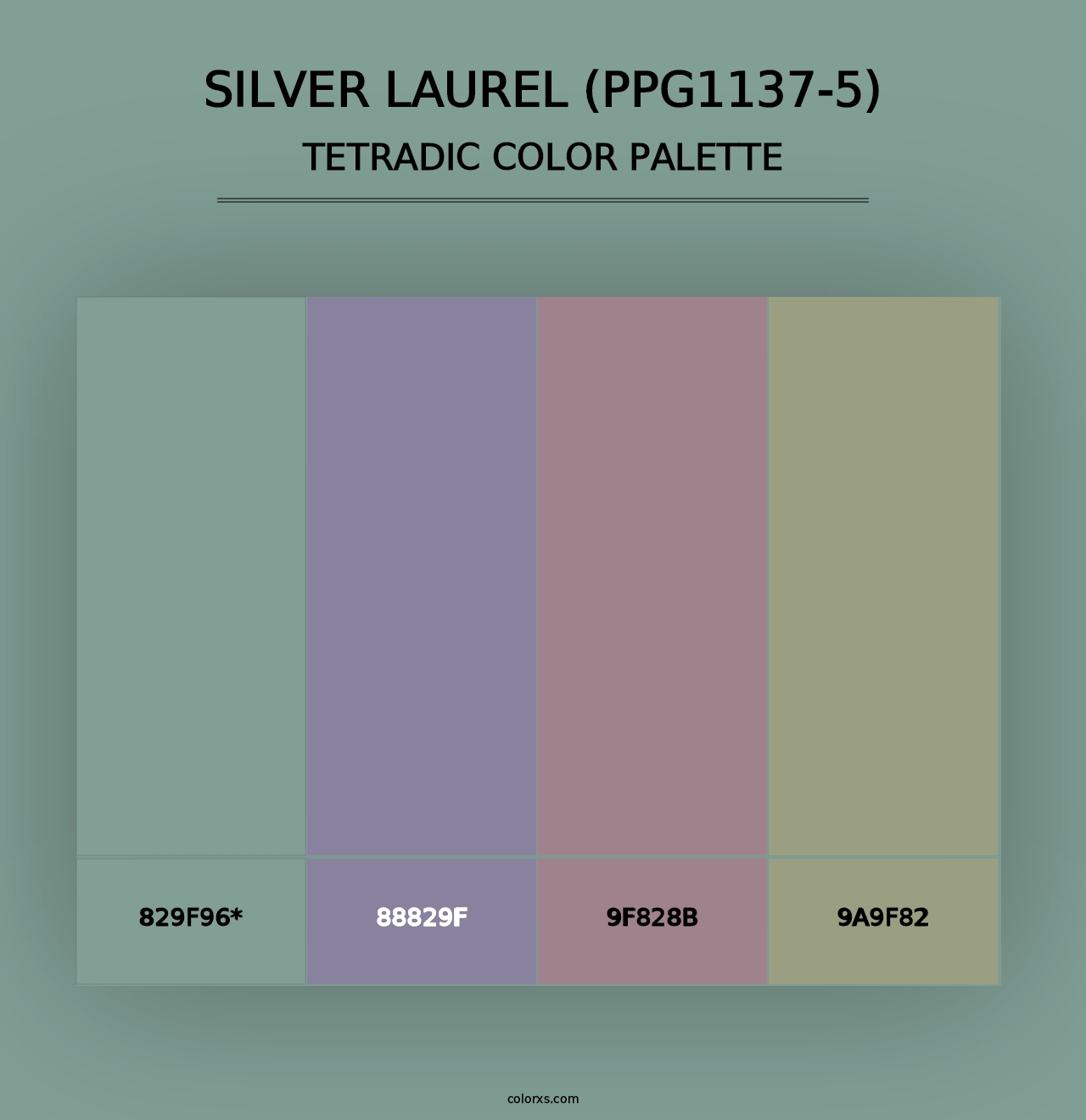 Silver Laurel (PPG1137-5) - Tetradic Color Palette