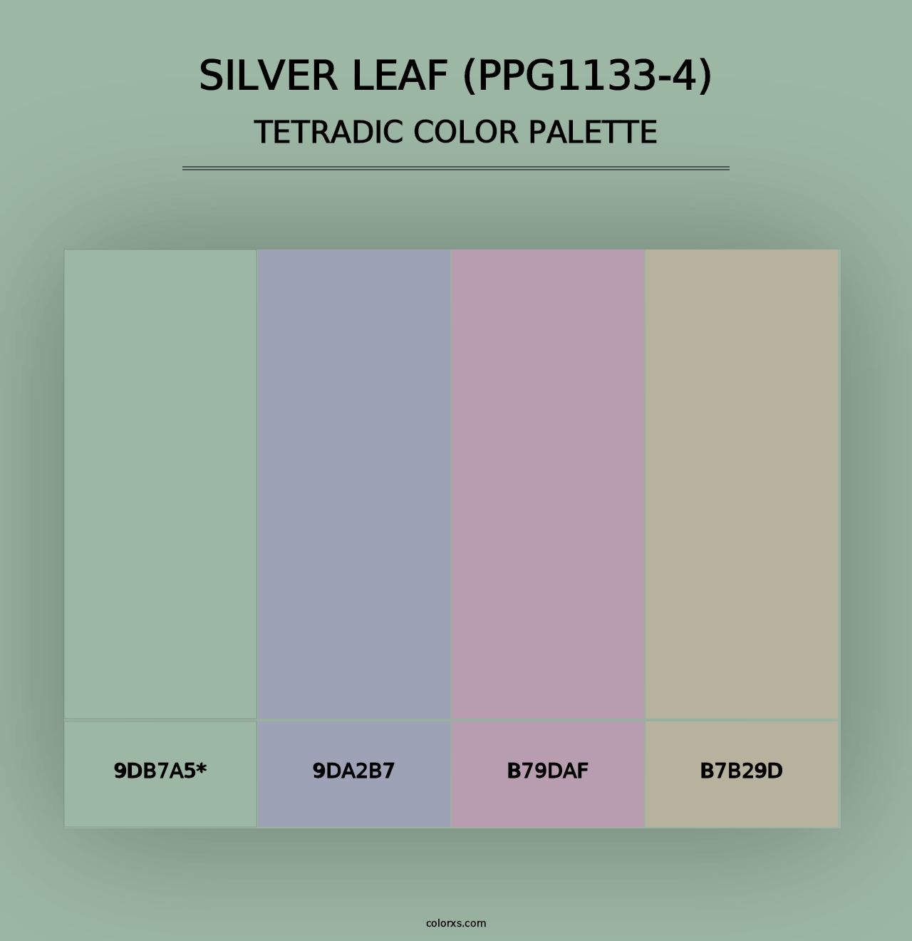 Silver Leaf (PPG1133-4) - Tetradic Color Palette