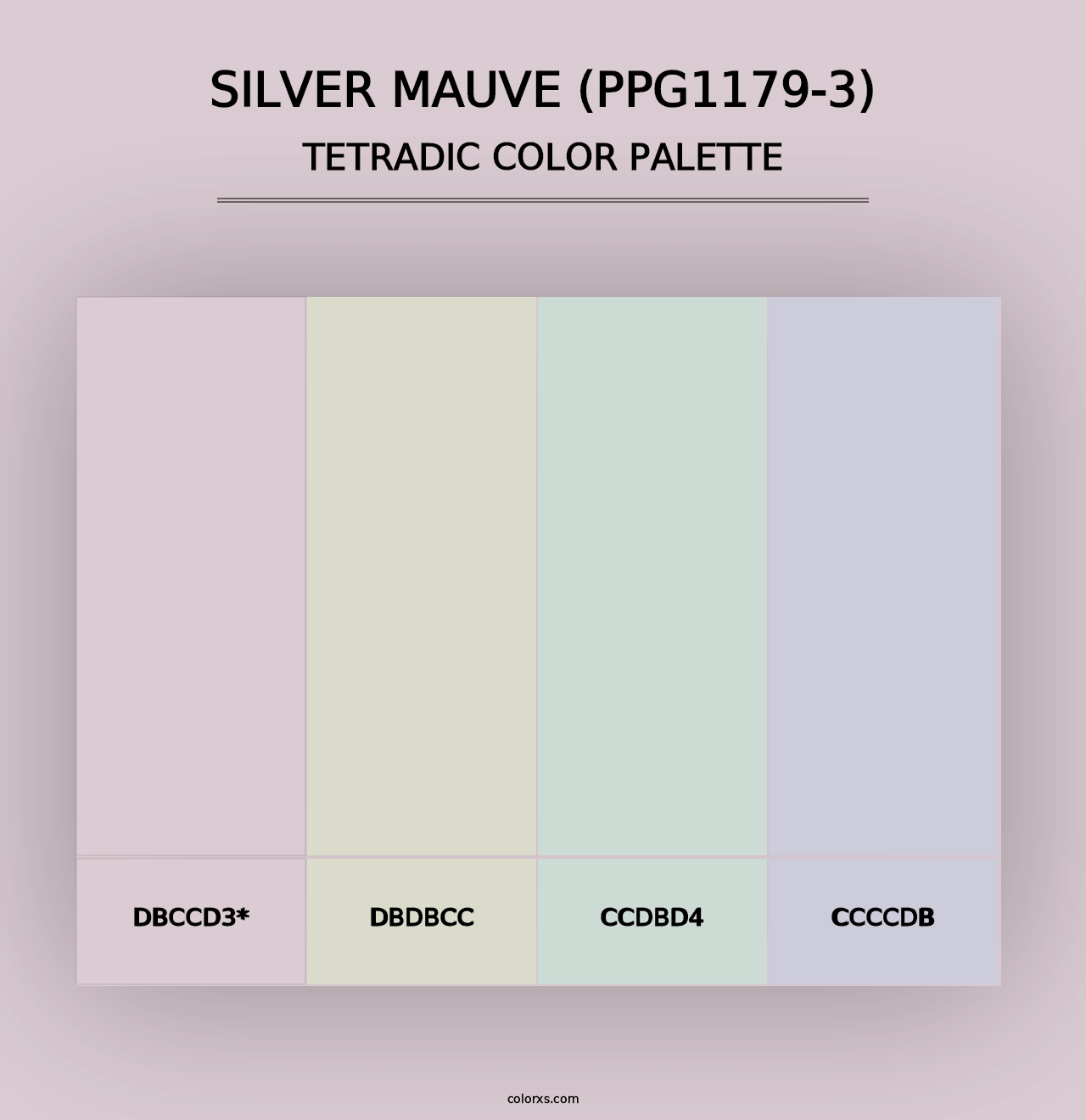 Silver Mauve (PPG1179-3) - Tetradic Color Palette