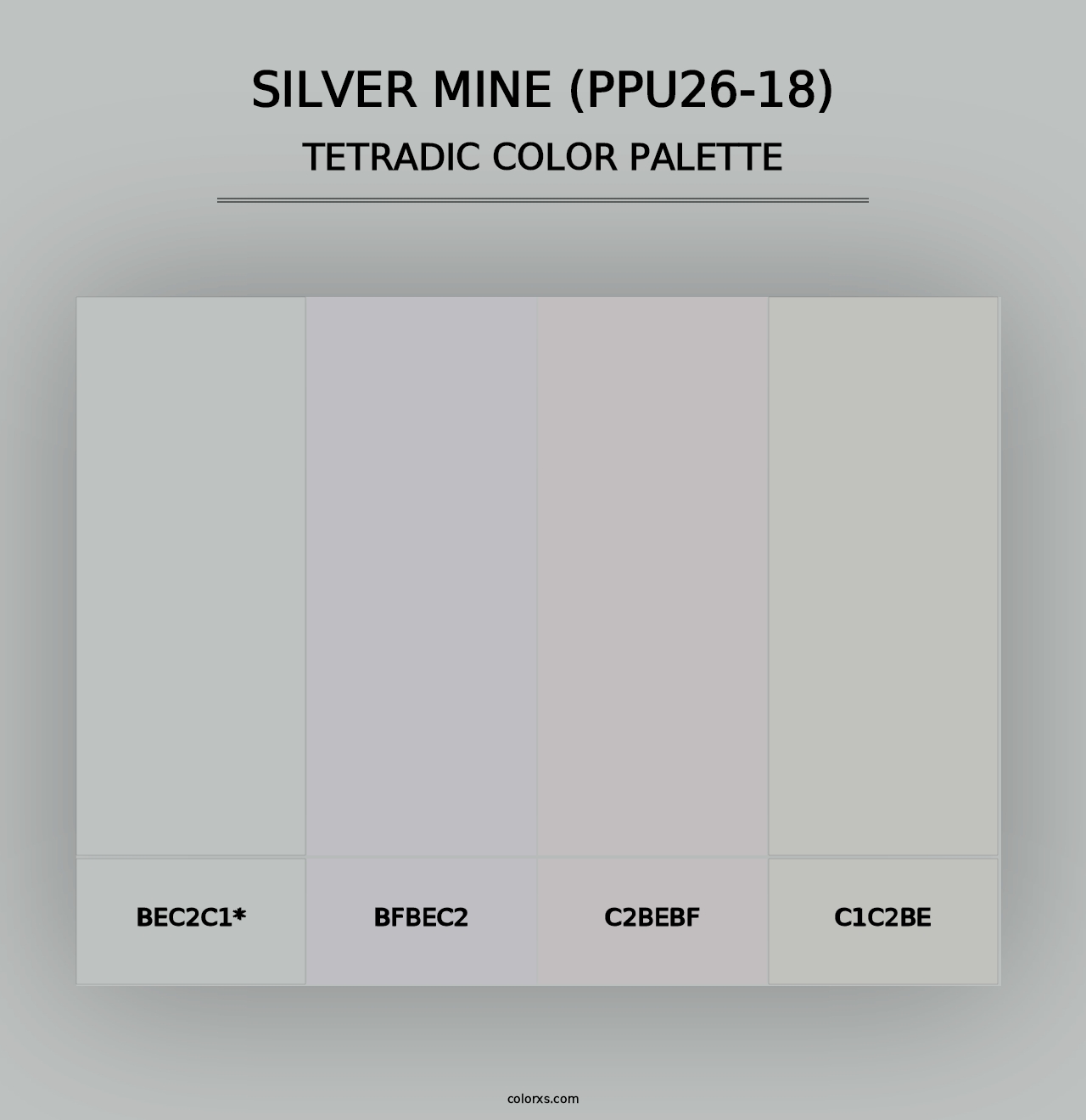 Silver Mine (PPU26-18) - Tetradic Color Palette