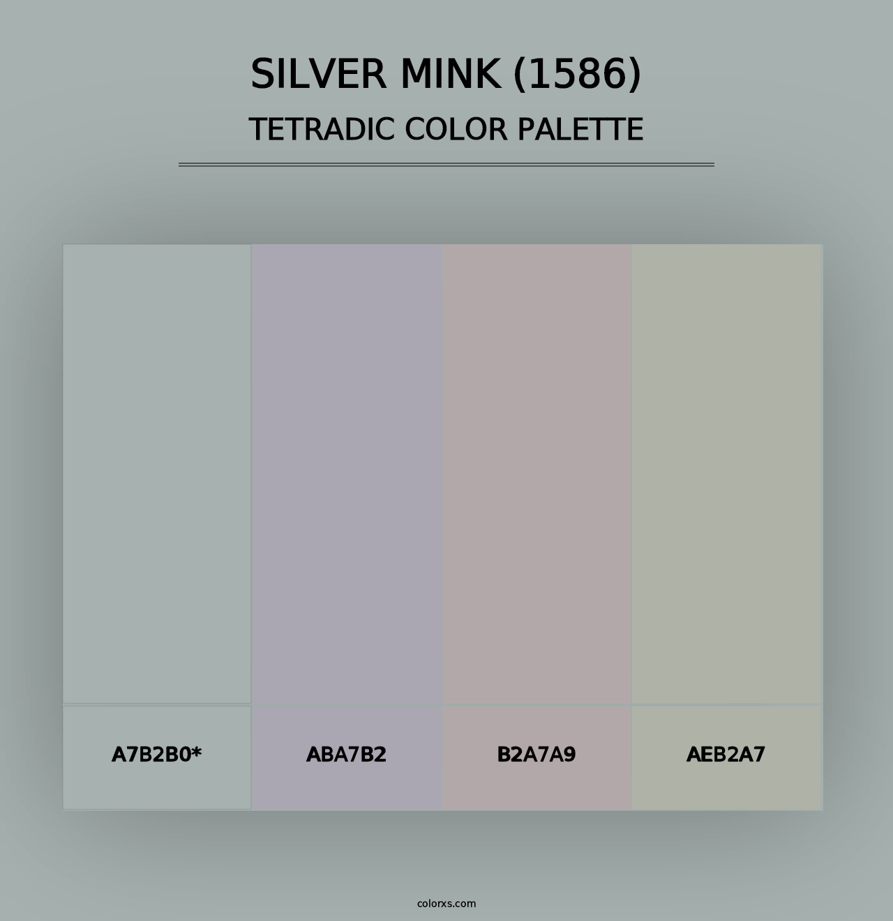 Silver Mink (1586) - Tetradic Color Palette