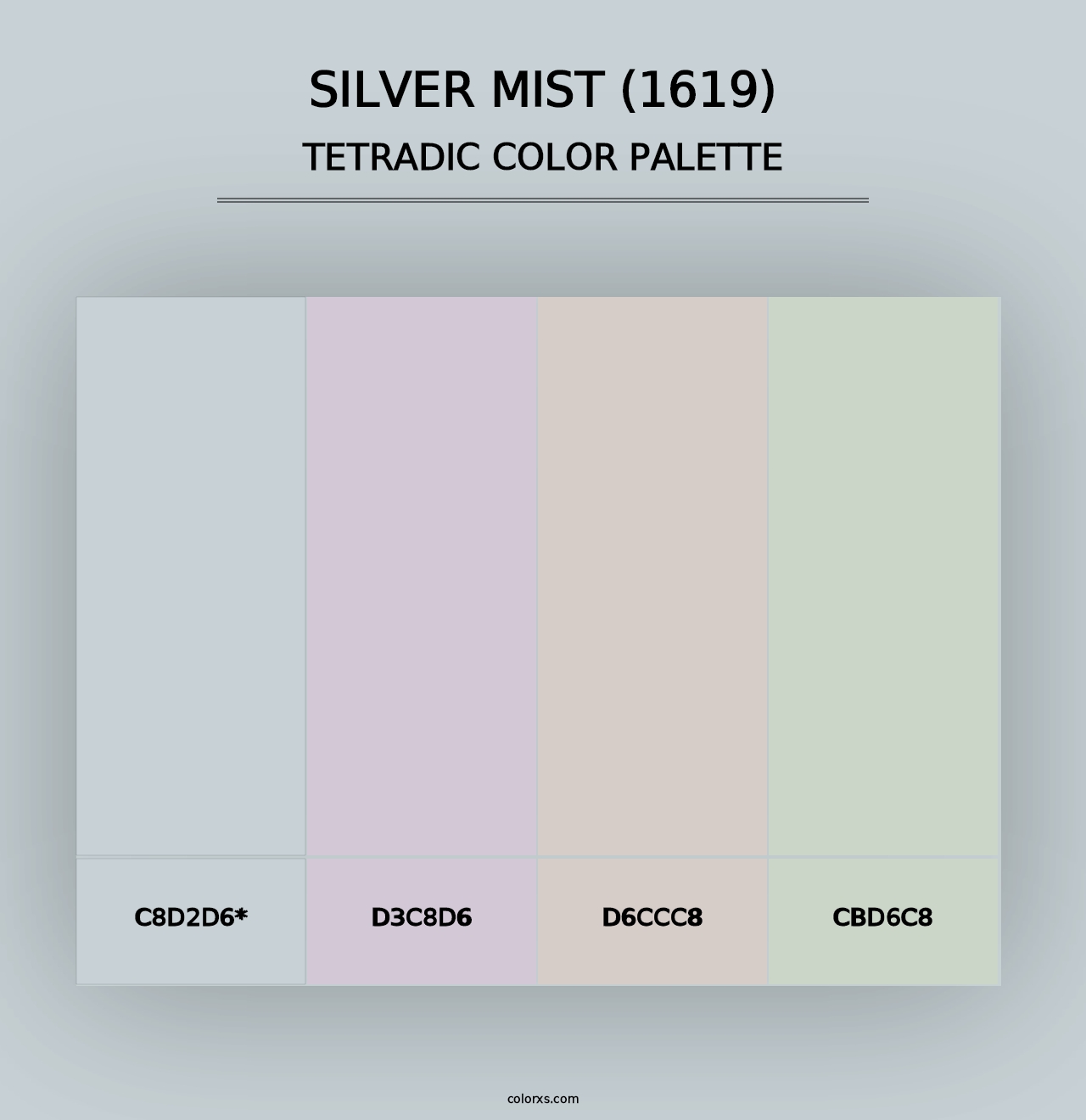 Silver Mist (1619) - Tetradic Color Palette