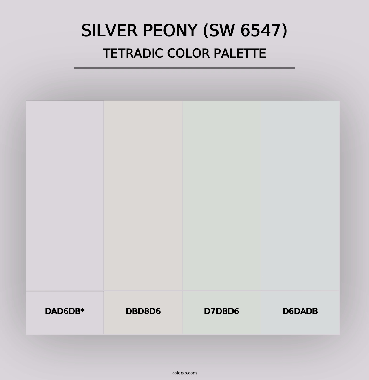 Silver Peony (SW 6547) - Tetradic Color Palette