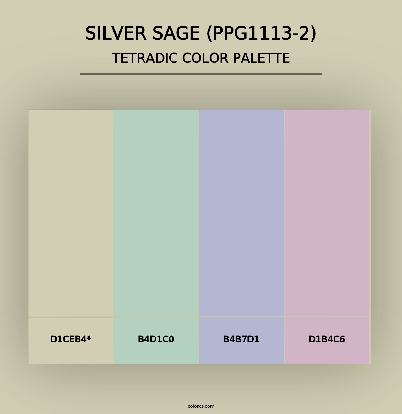 Silver Sage (PPG1113-2) - Tetradic Color Palette