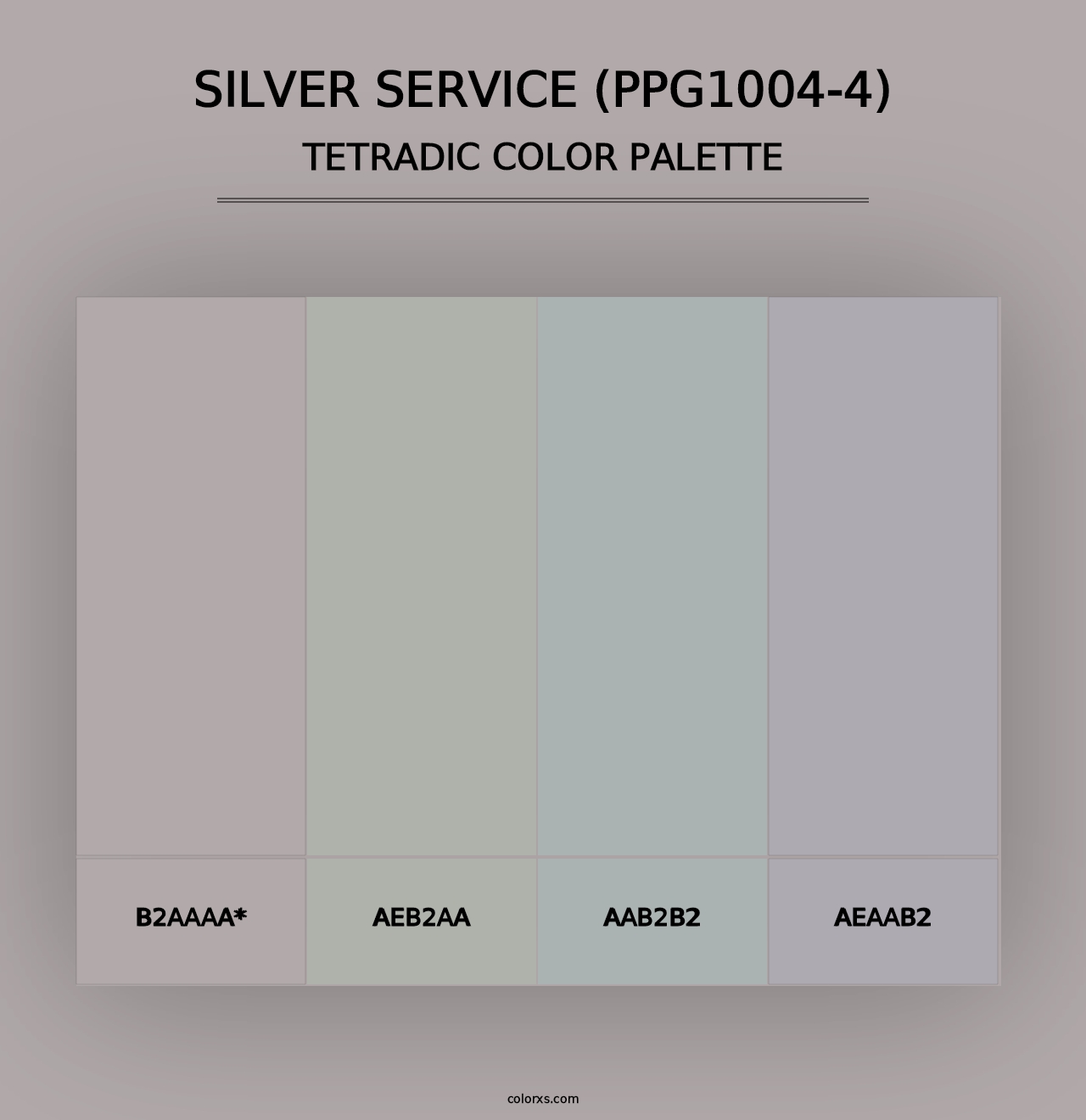 Silver Service (PPG1004-4) - Tetradic Color Palette