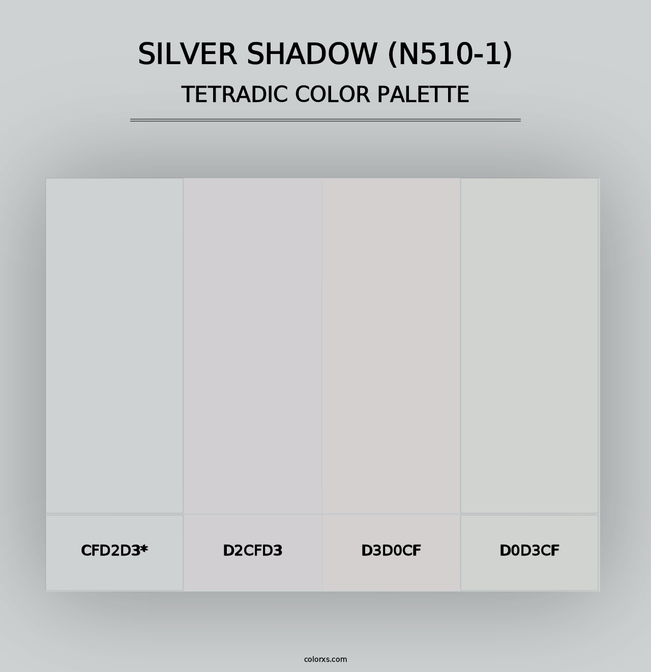 Silver Shadow (N510-1) - Tetradic Color Palette