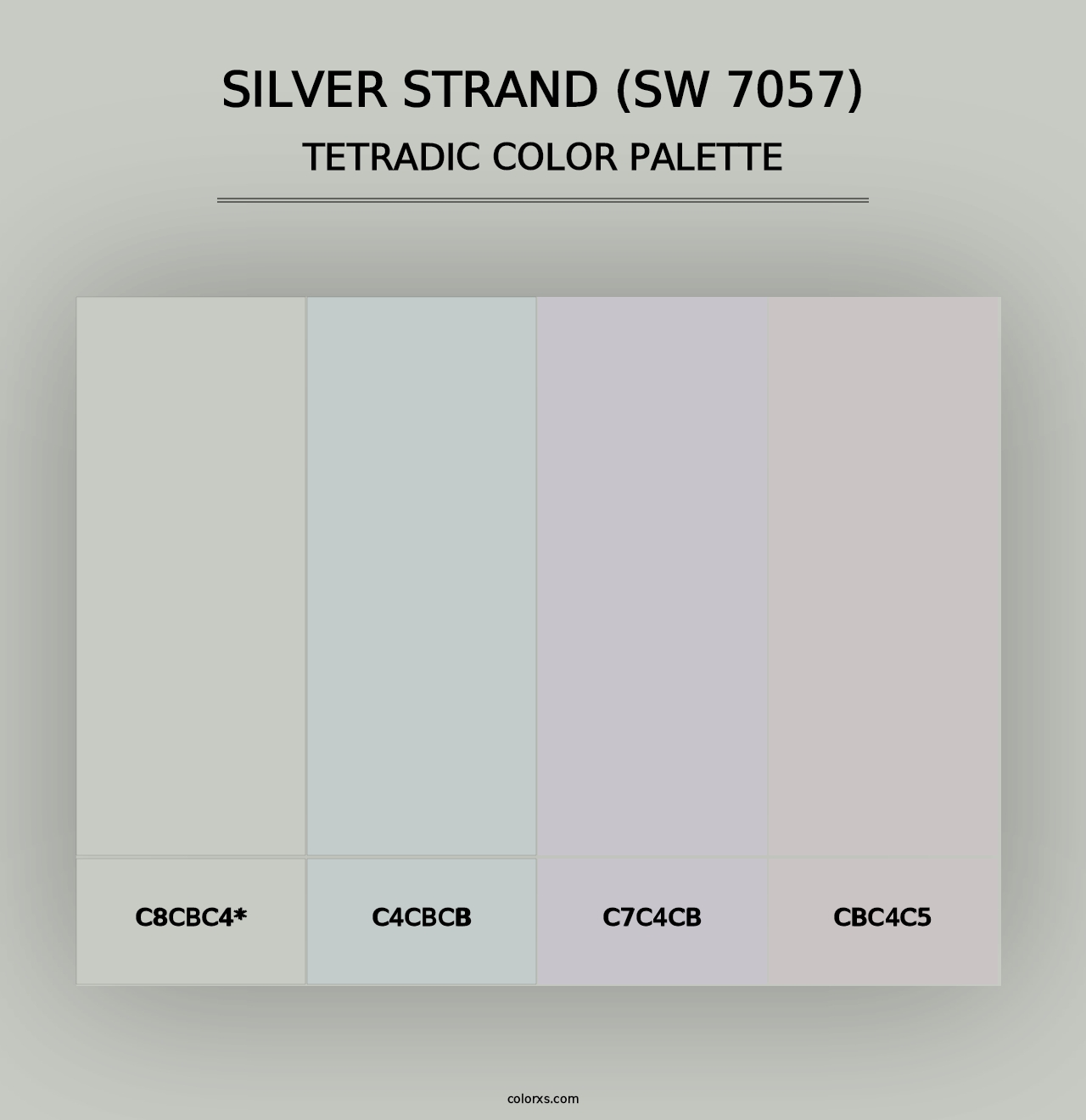 Silver Strand (SW 7057) - Tetradic Color Palette