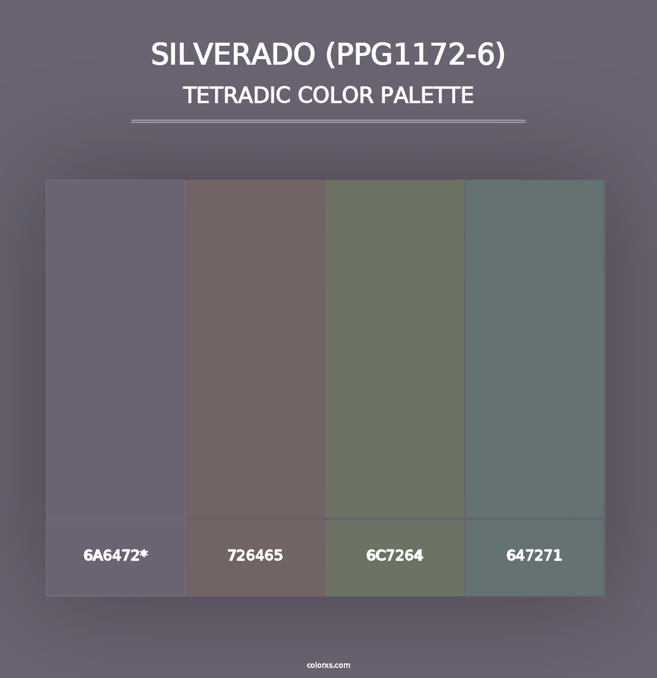 Silverado (PPG1172-6) - Tetradic Color Palette