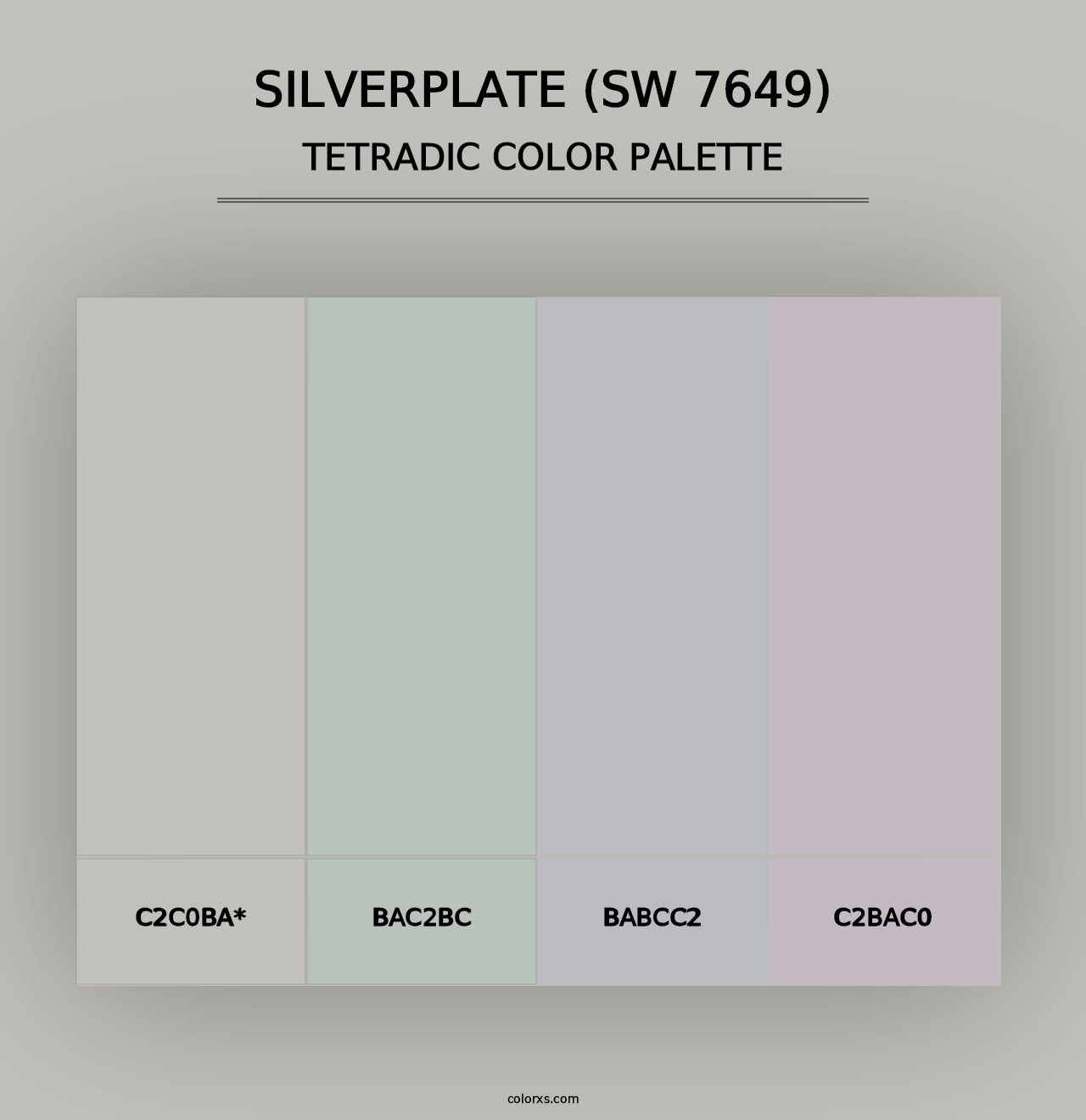 Silverplate (SW 7649) - Tetradic Color Palette