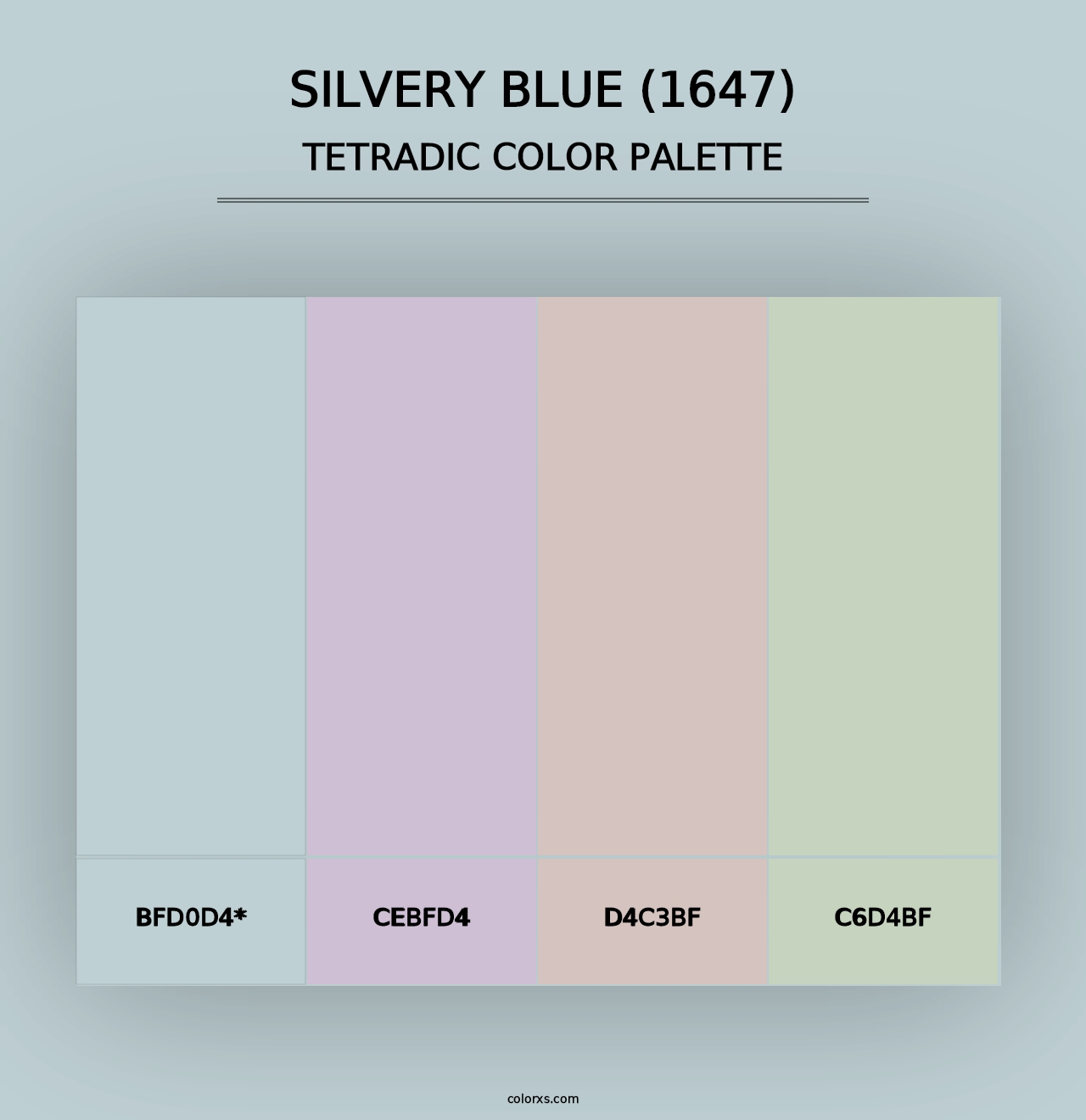 Silvery Blue (1647) - Tetradic Color Palette