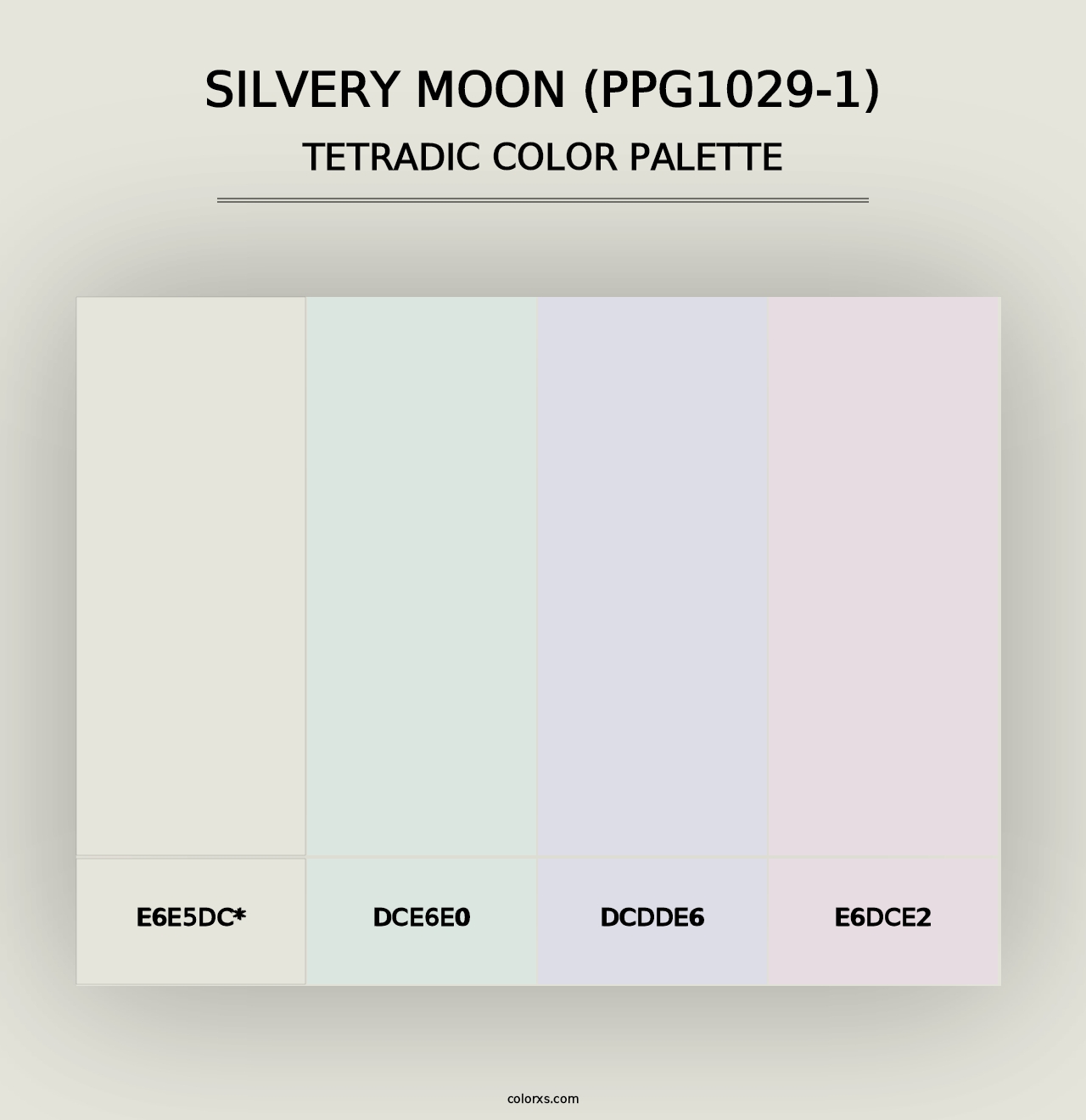 Silvery Moon (PPG1029-1) - Tetradic Color Palette