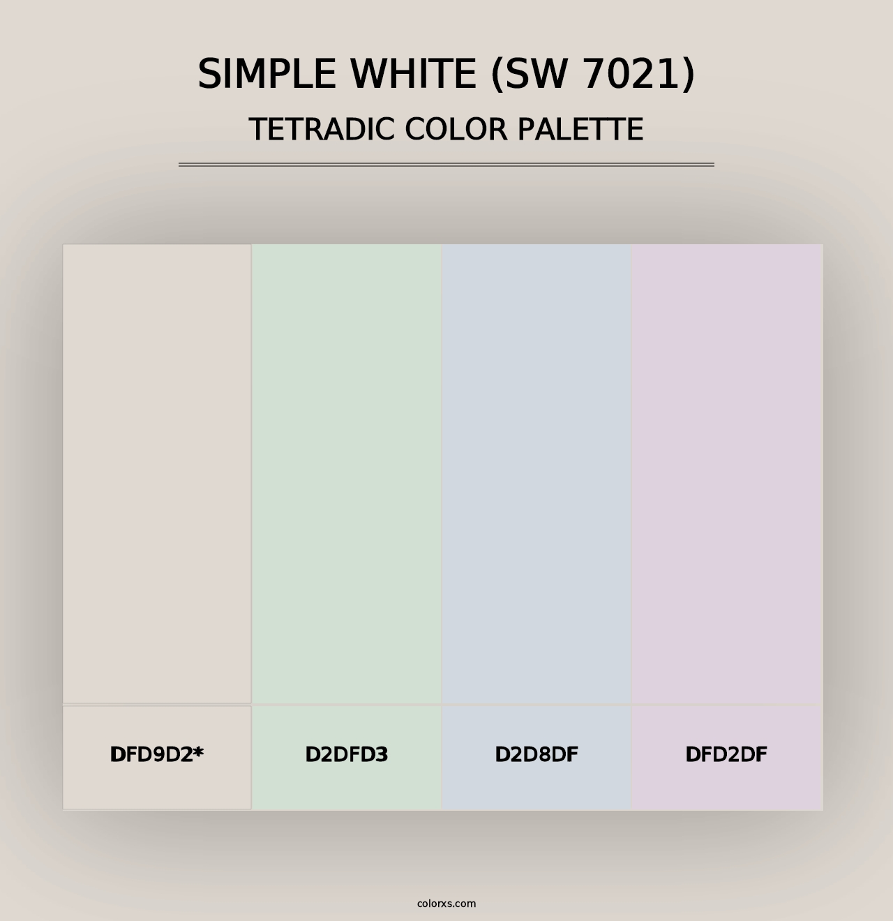 Simple White (SW 7021) - Tetradic Color Palette