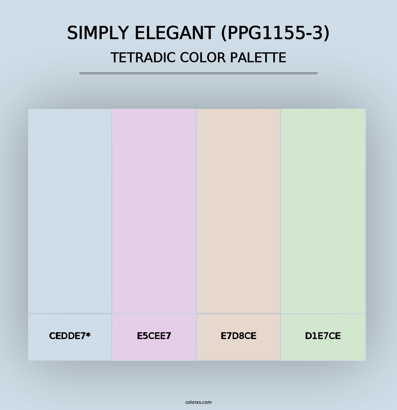 Simply Elegant (PPG1155-3) - Tetradic Color Palette