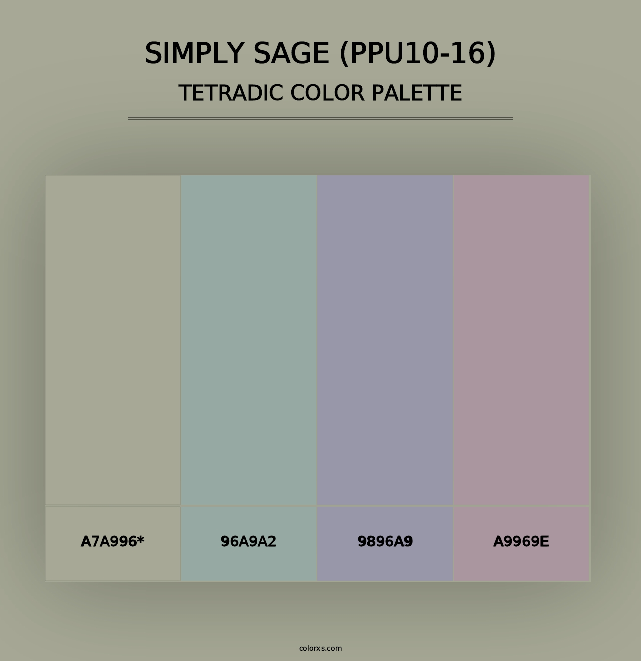 Simply Sage (PPU10-16) - Tetradic Color Palette