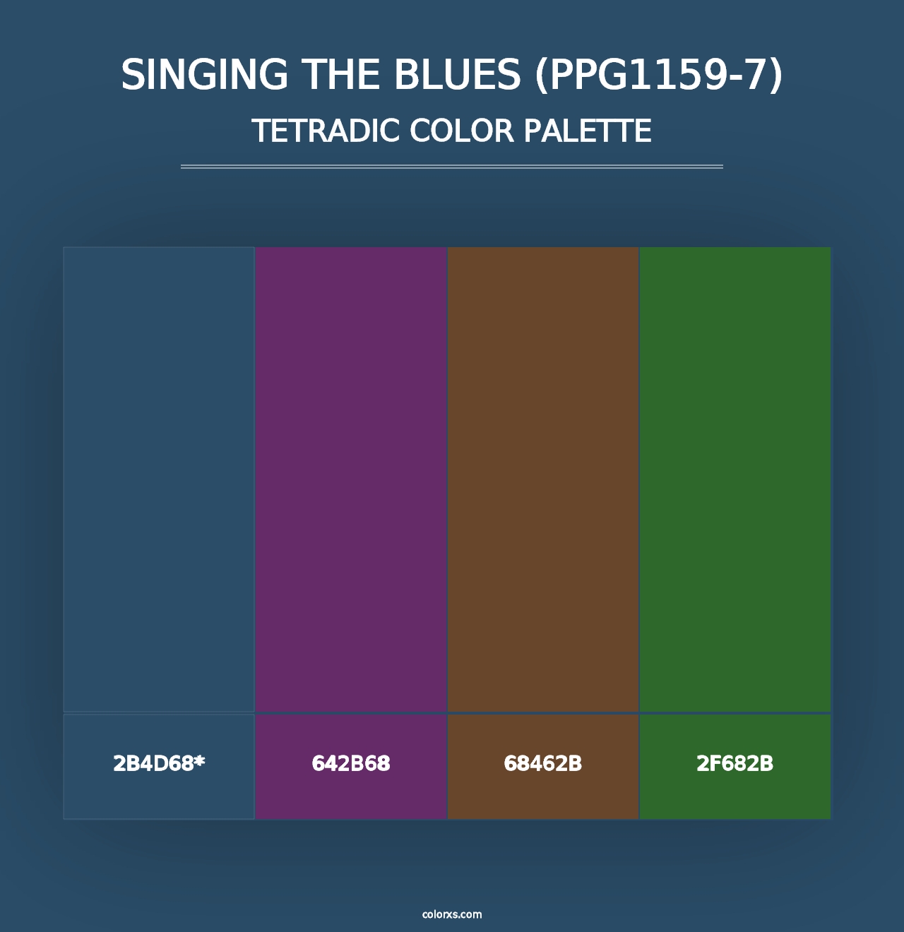 Singing The Blues (PPG1159-7) - Tetradic Color Palette