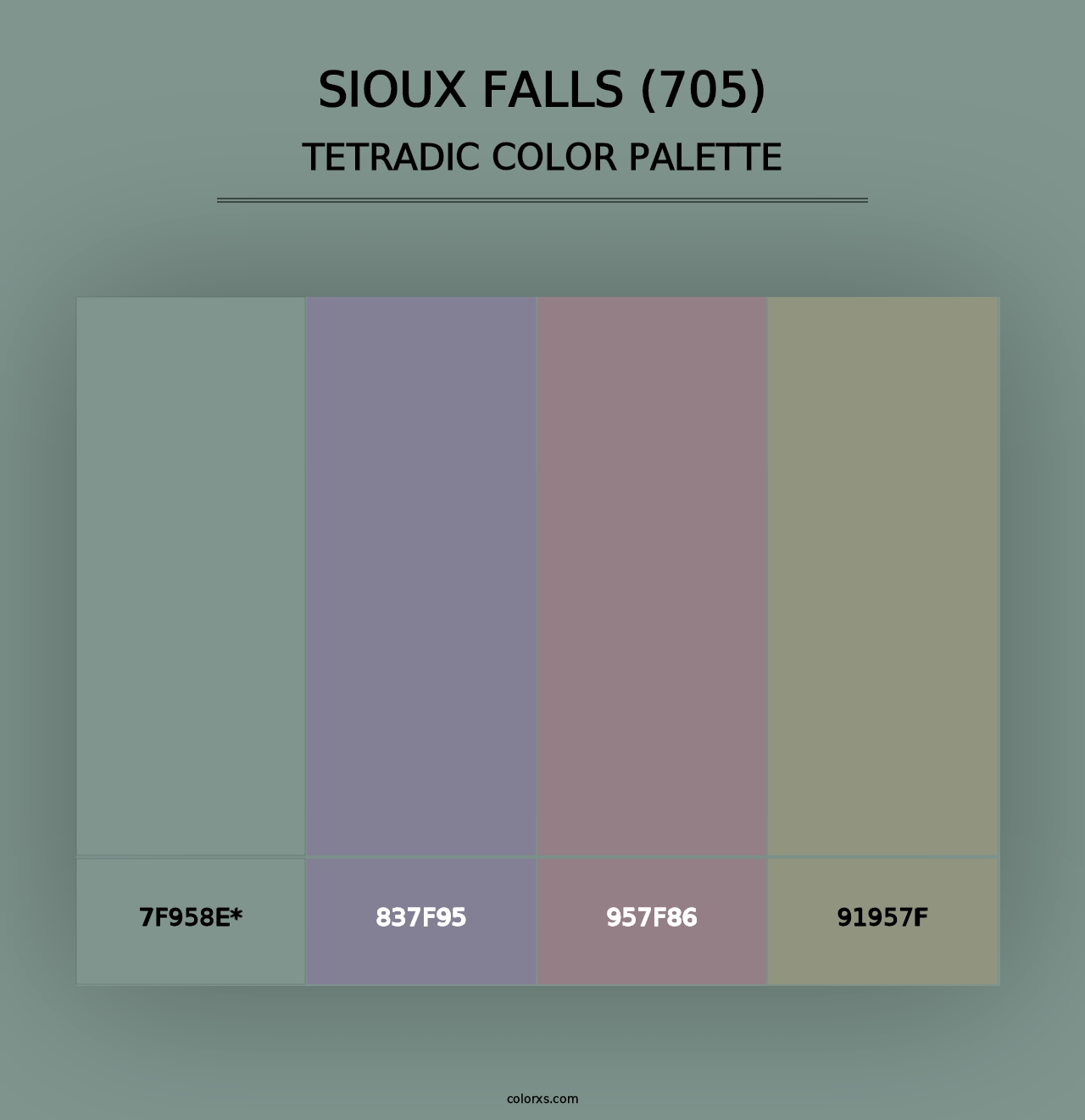 Sioux Falls (705) - Tetradic Color Palette