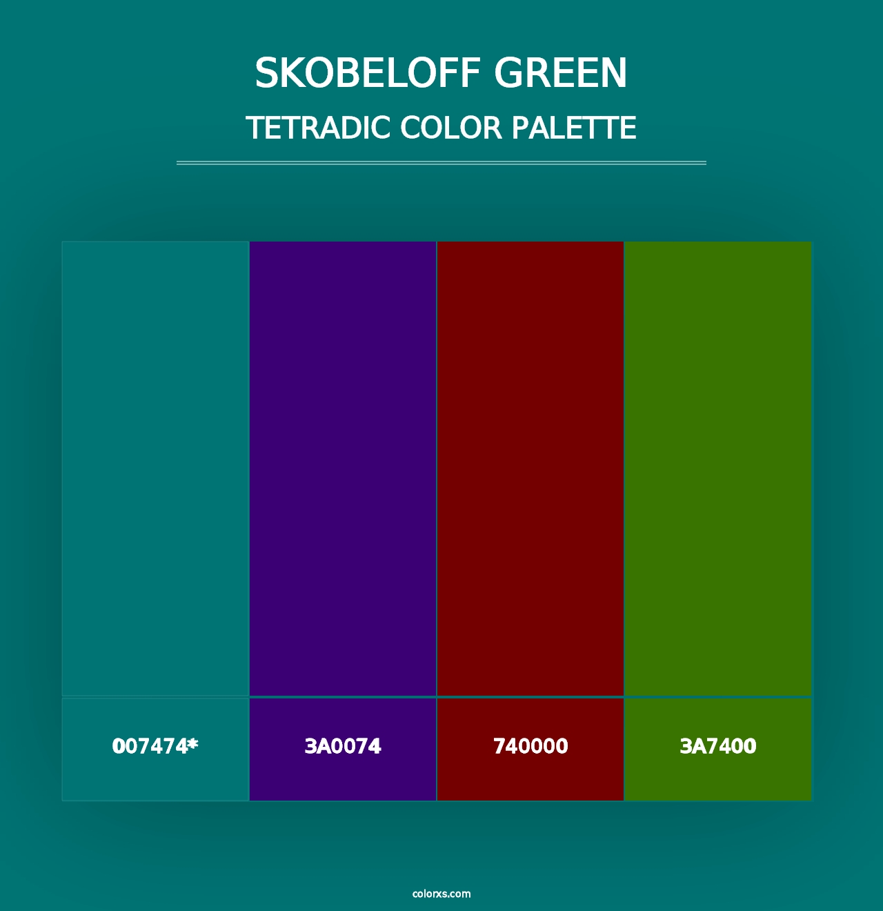 Skobeloff Green - Tetradic Color Palette