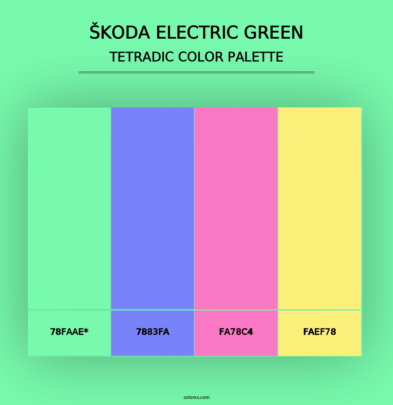 Škoda Electric Green - Tetradic Color Palette