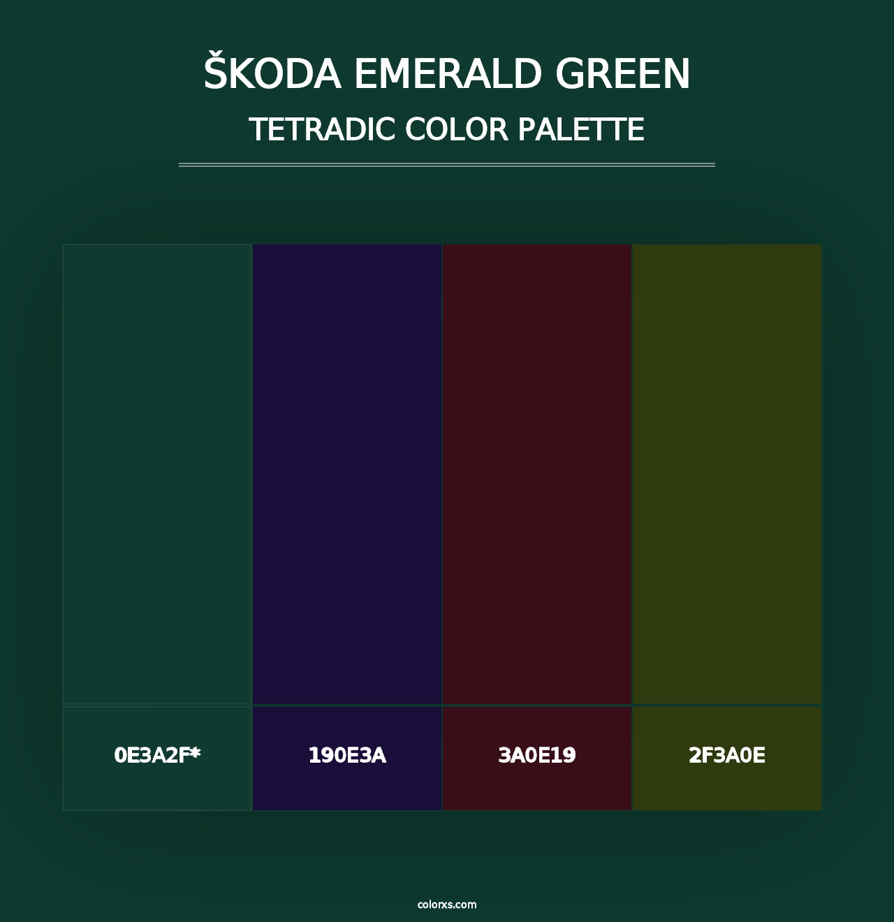 Škoda Emerald Green - Tetradic Color Palette