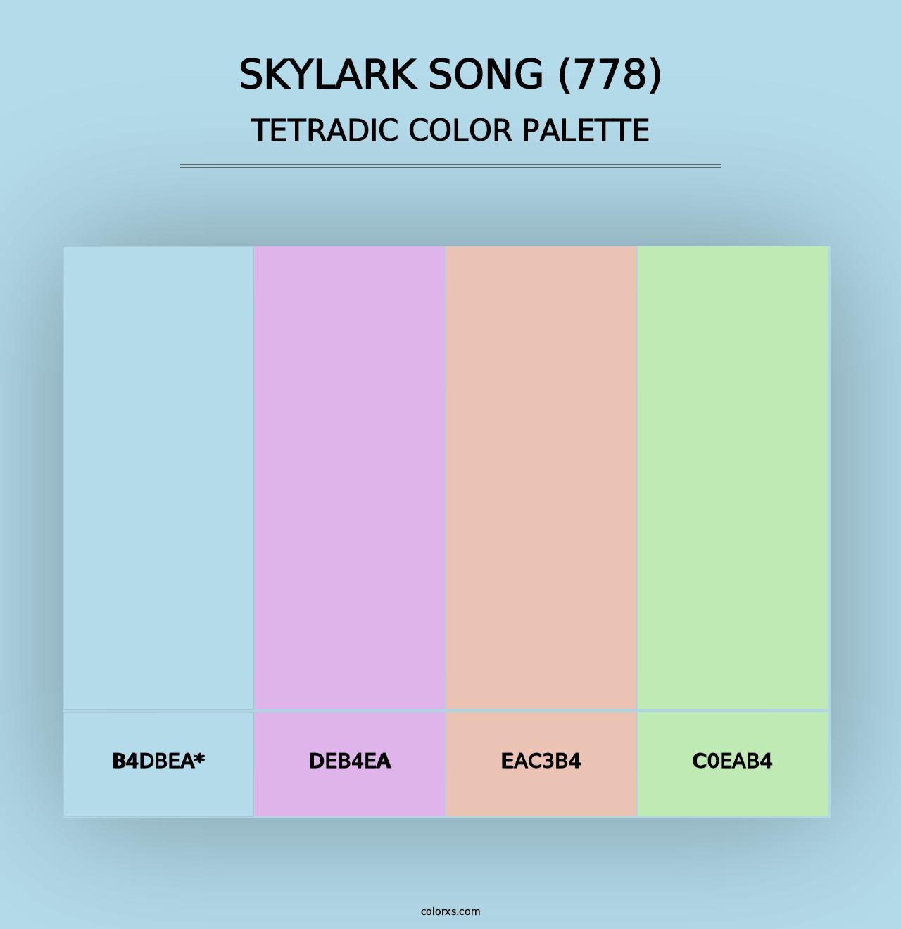 Skylark Song (778) - Tetradic Color Palette