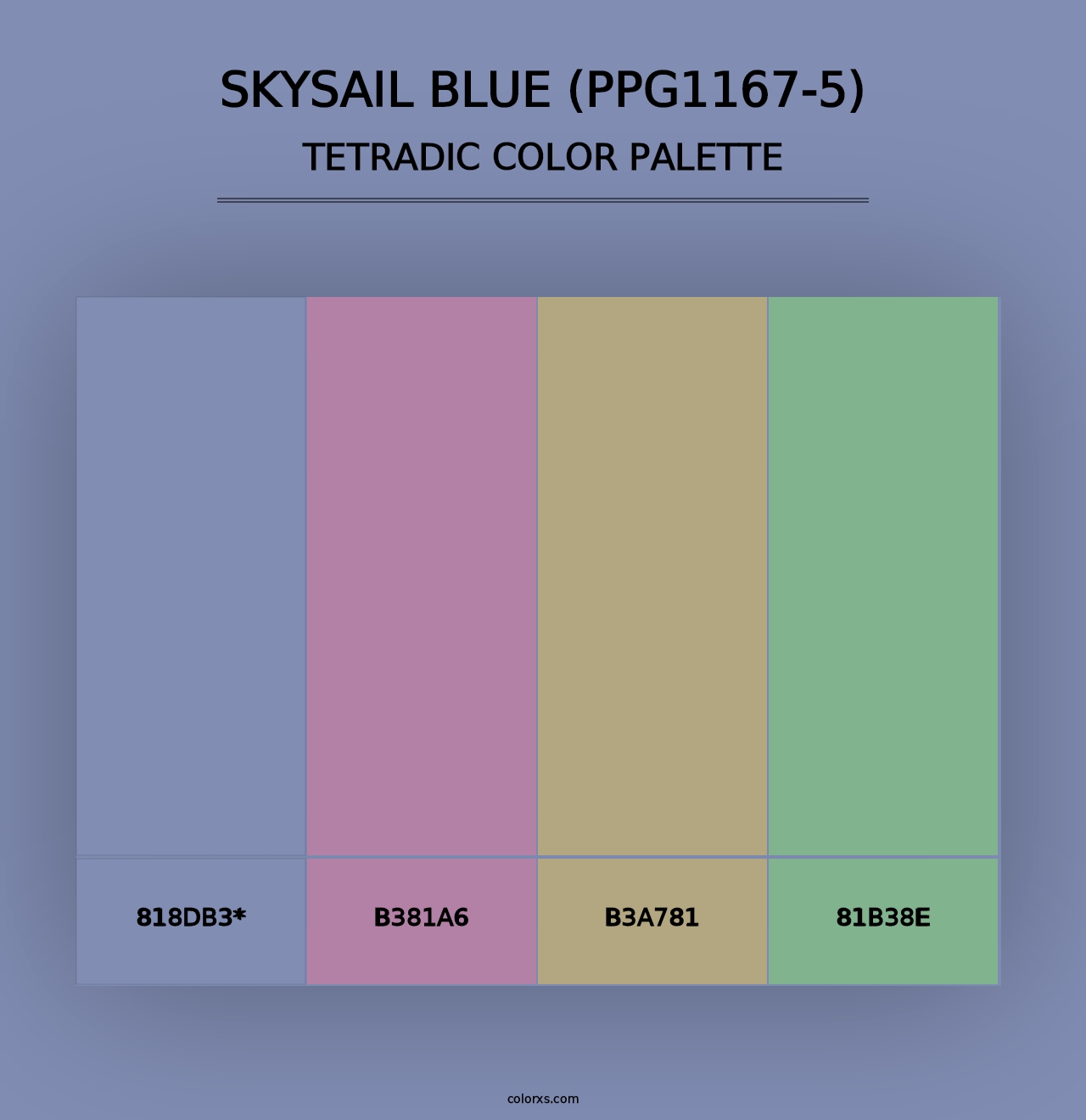 Skysail Blue (PPG1167-5) - Tetradic Color Palette