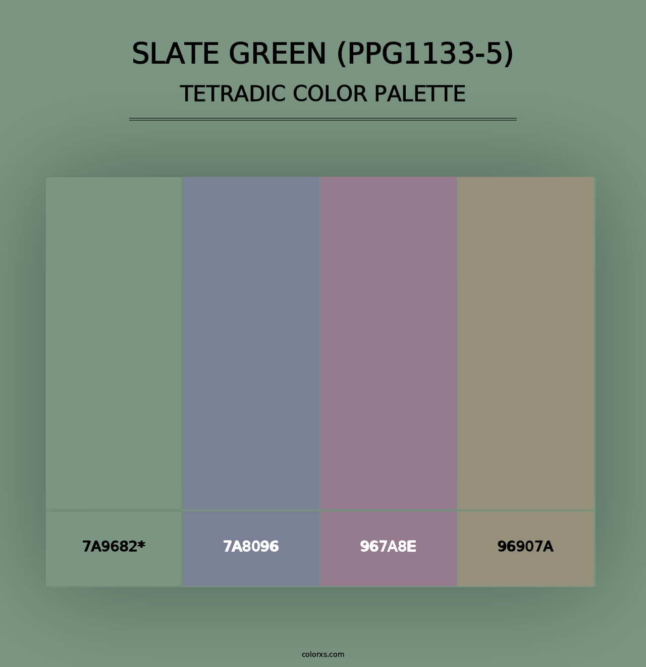 Slate Green (PPG1133-5) - Tetradic Color Palette