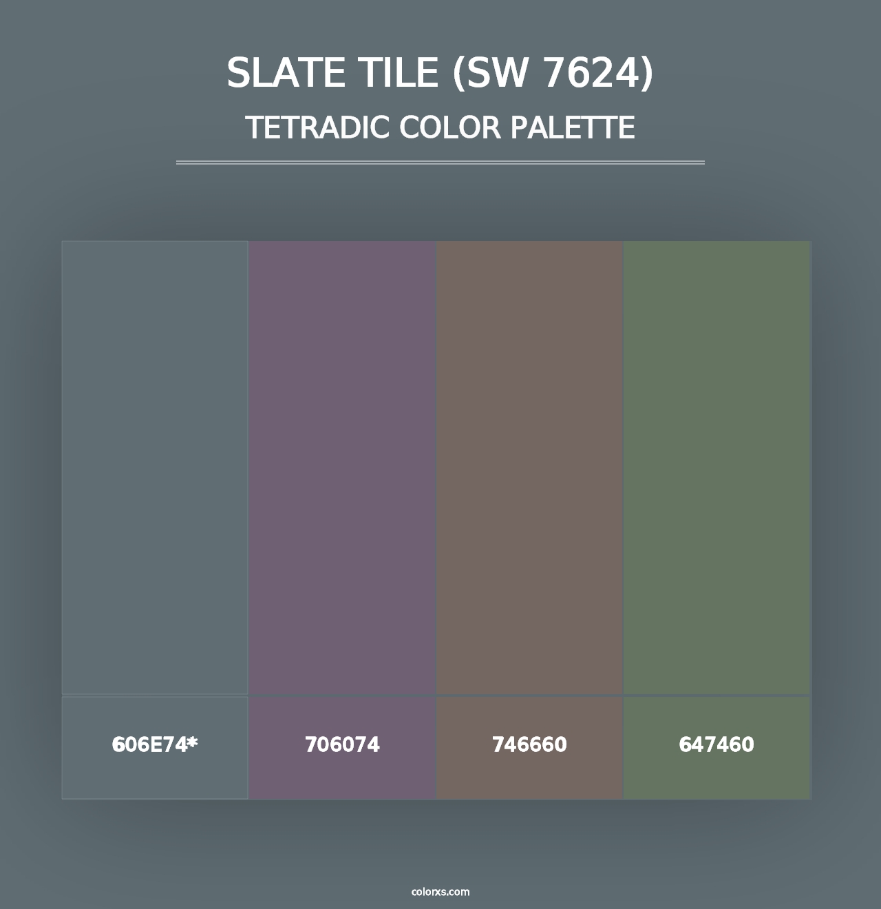 Slate Tile (SW 7624) - Tetradic Color Palette