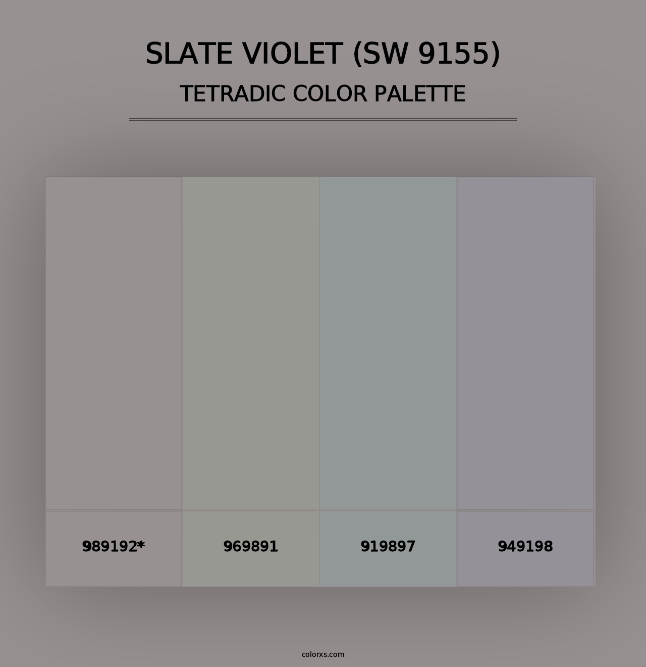 Slate Violet (SW 9155) - Tetradic Color Palette