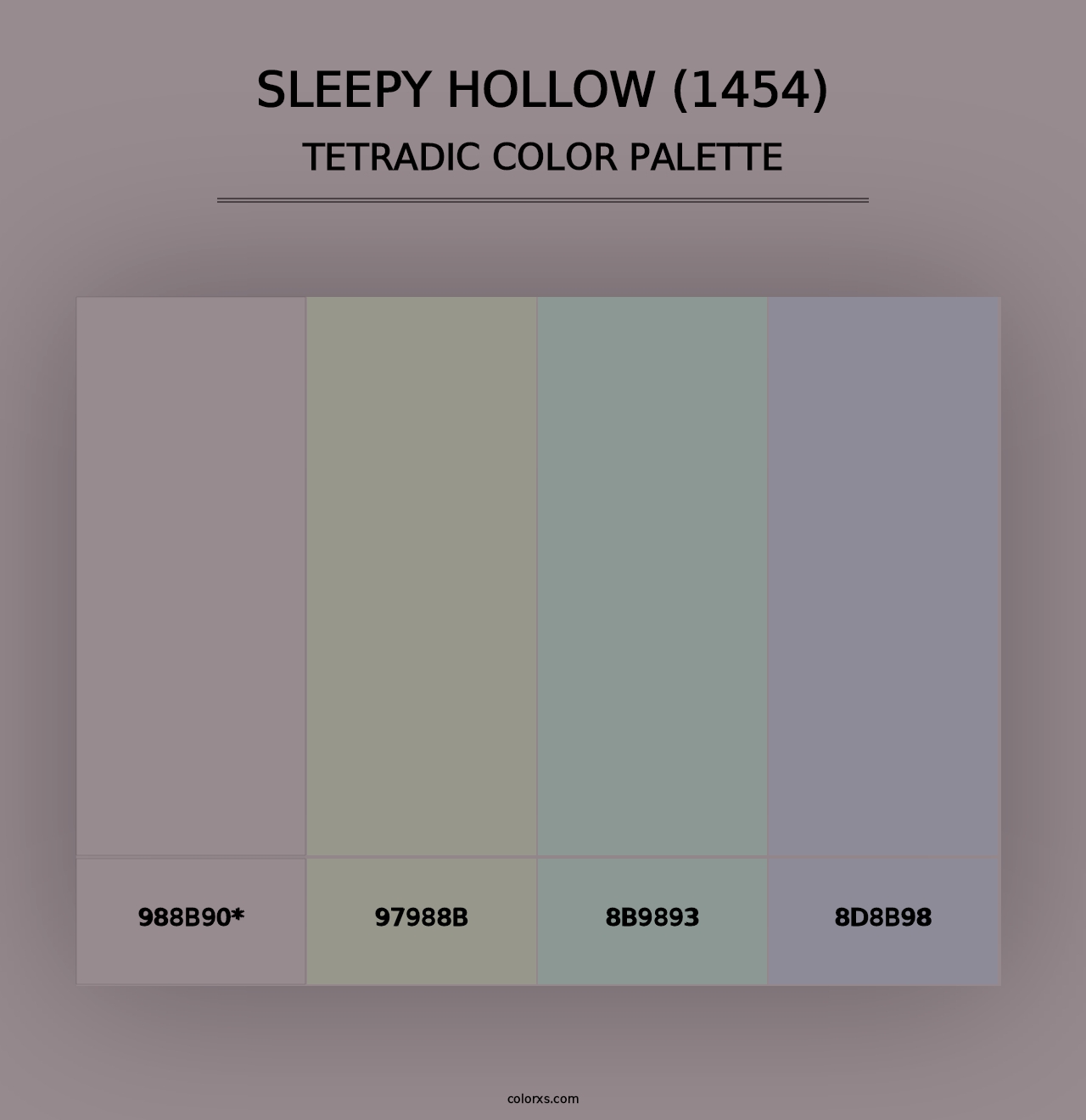 Sleepy Hollow (1454) - Tetradic Color Palette