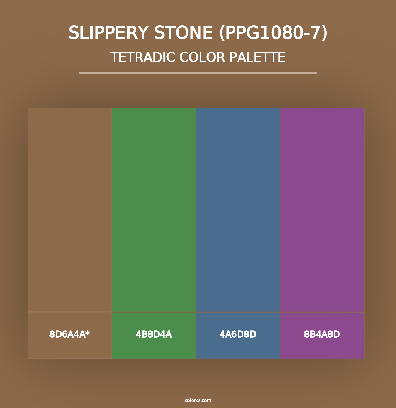 Slippery Stone (PPG1080-7) - Tetradic Color Palette