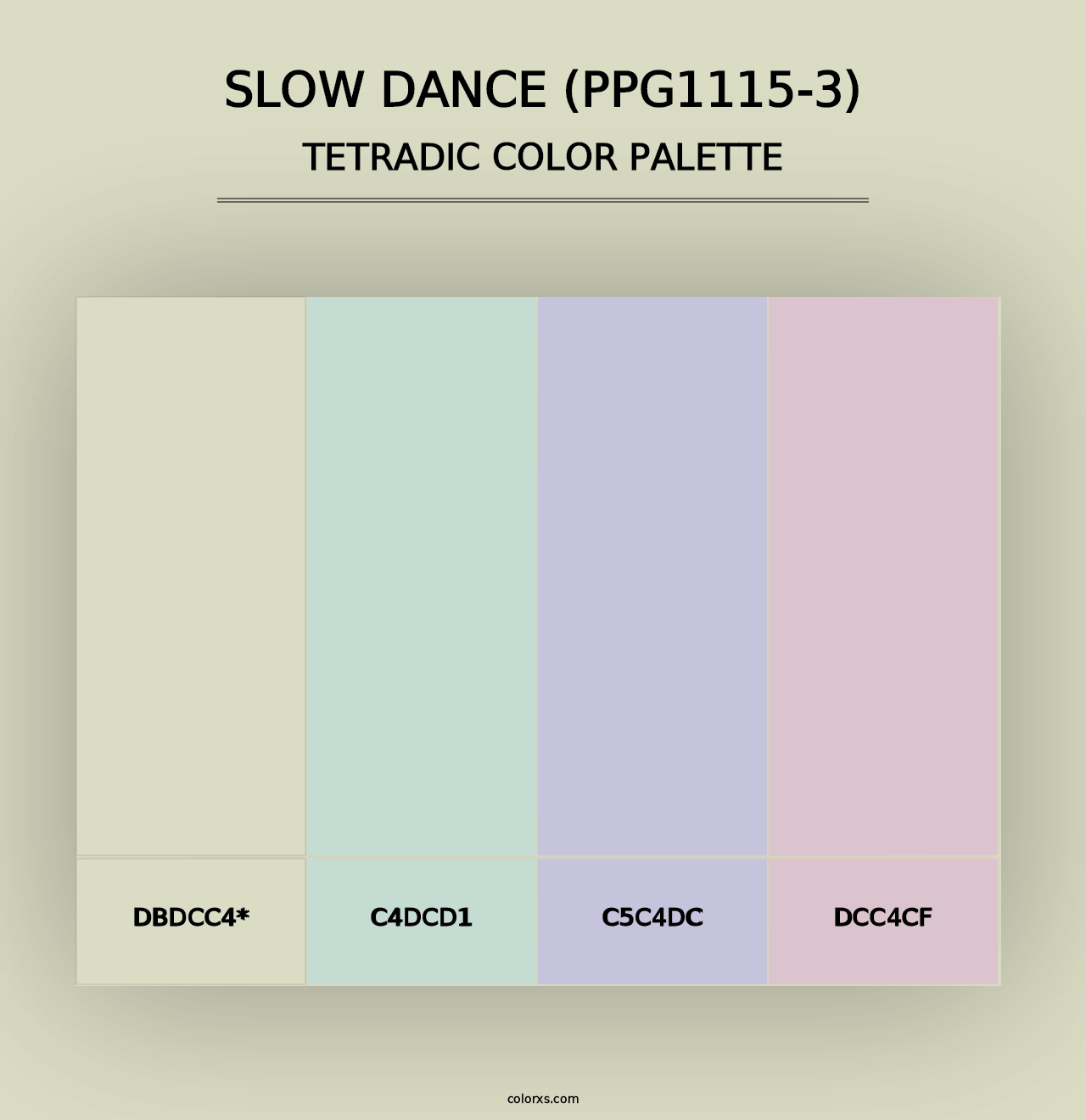 Slow Dance (PPG1115-3) - Tetradic Color Palette