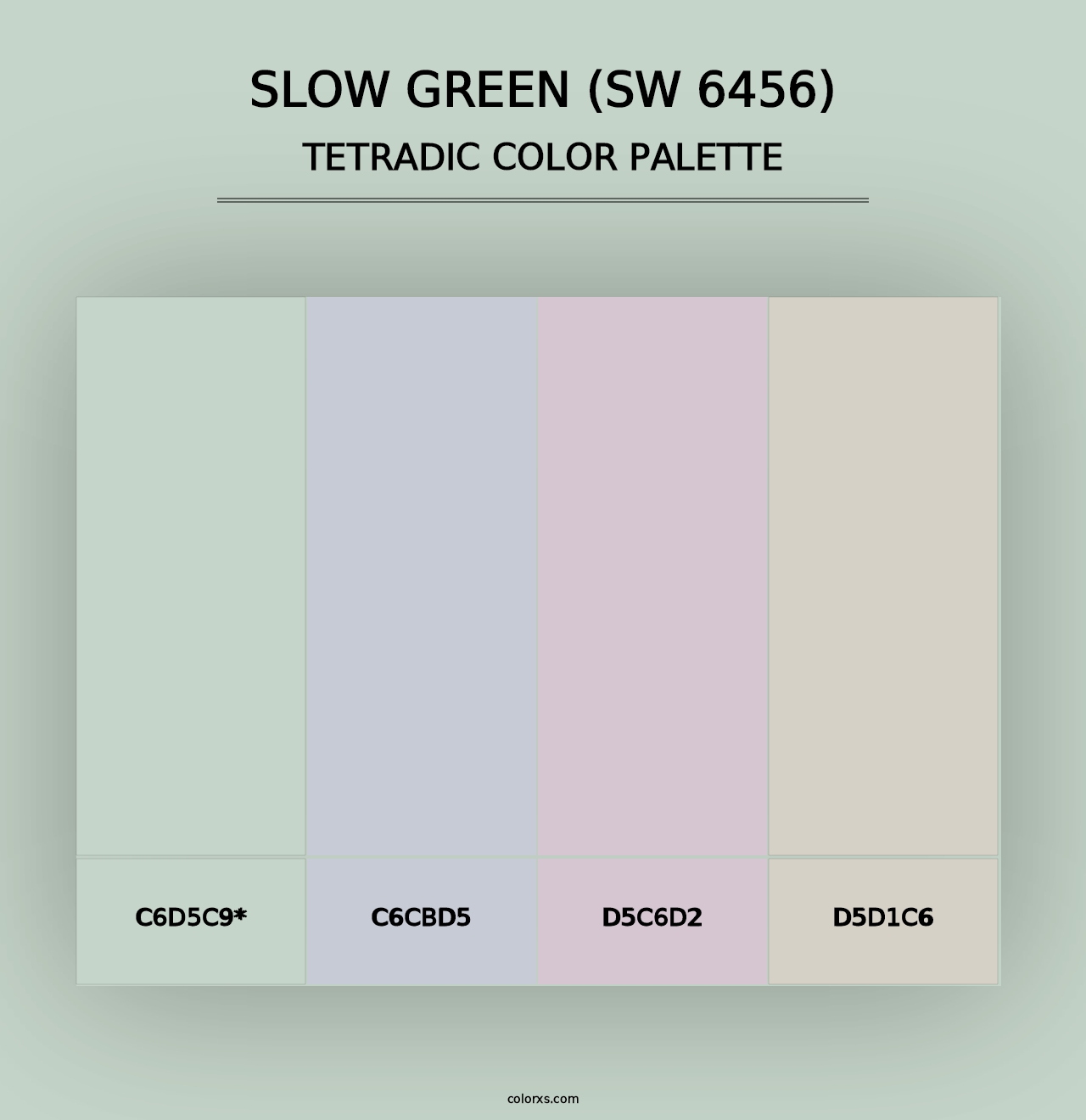 Slow Green (SW 6456) - Tetradic Color Palette