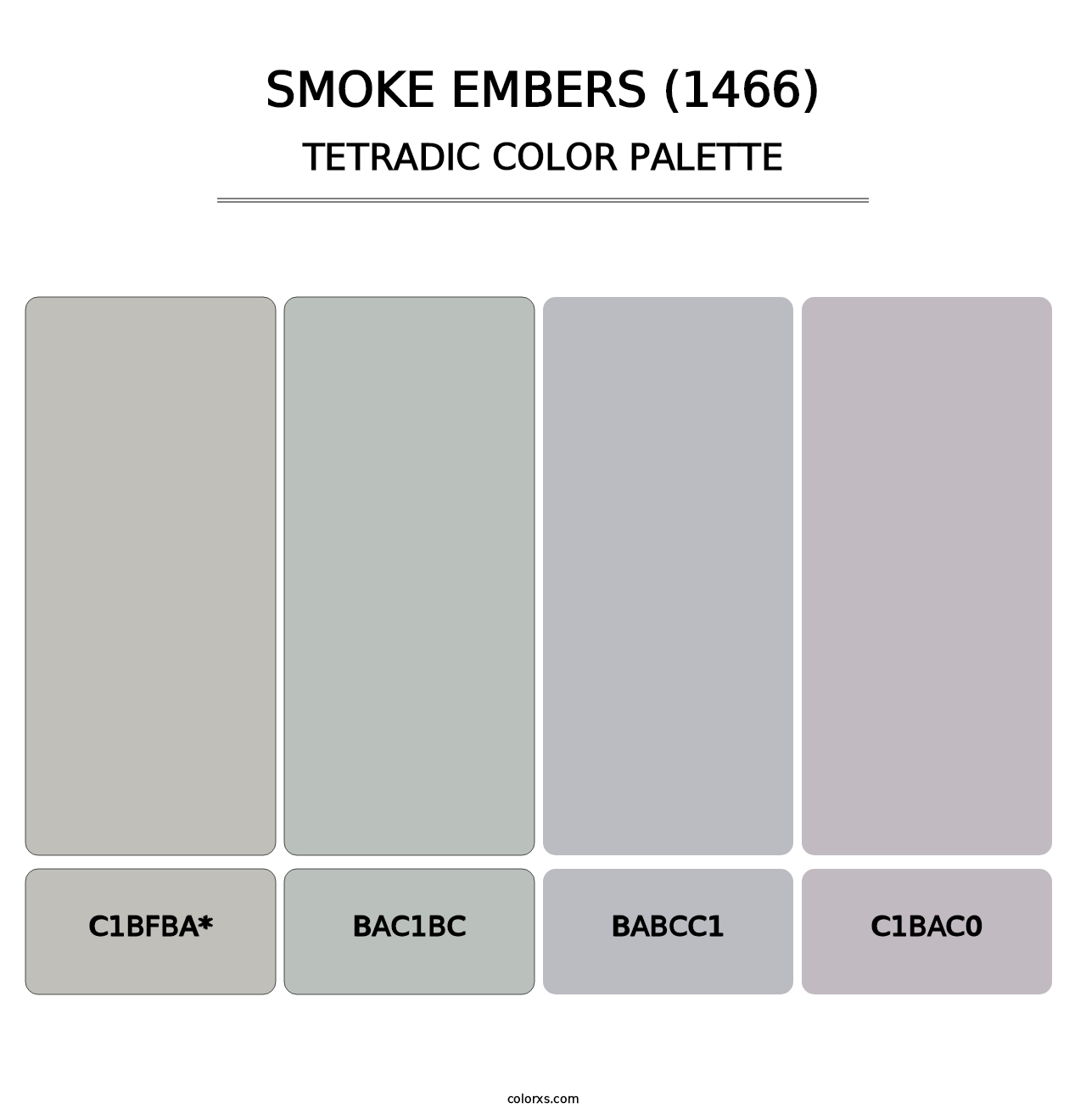 Smoke Embers (1466) - Tetradic Color Palette