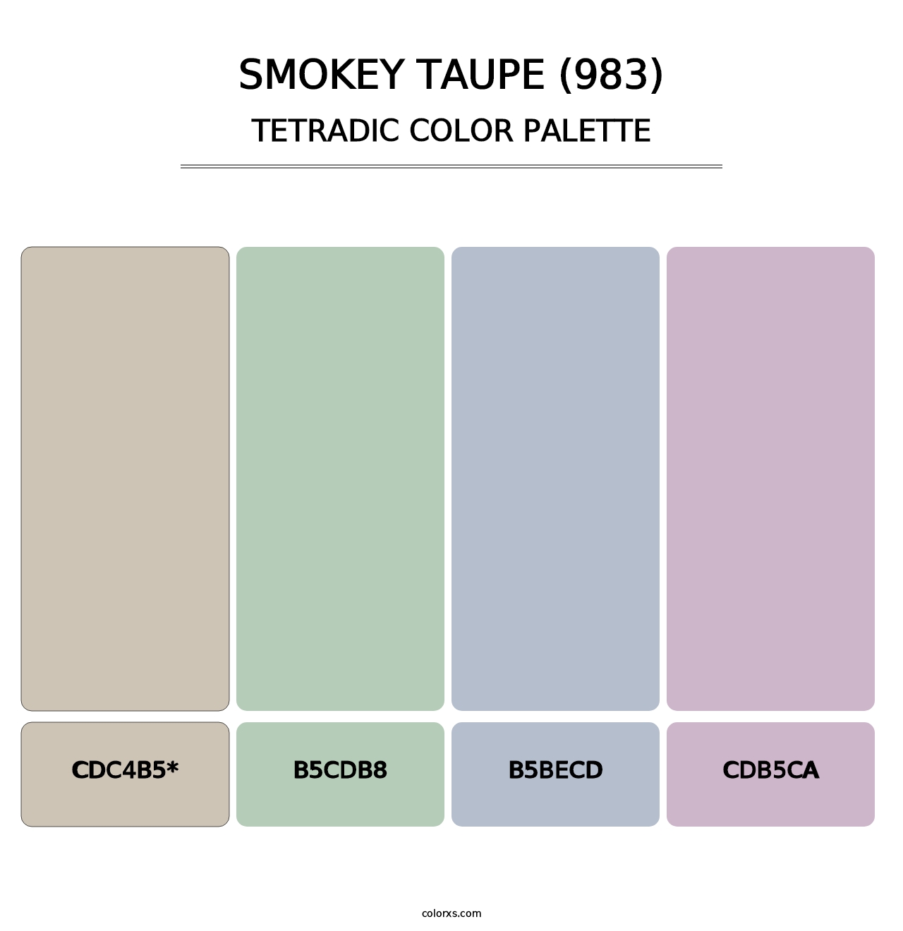 Smokey Taupe (983) - Tetradic Color Palette