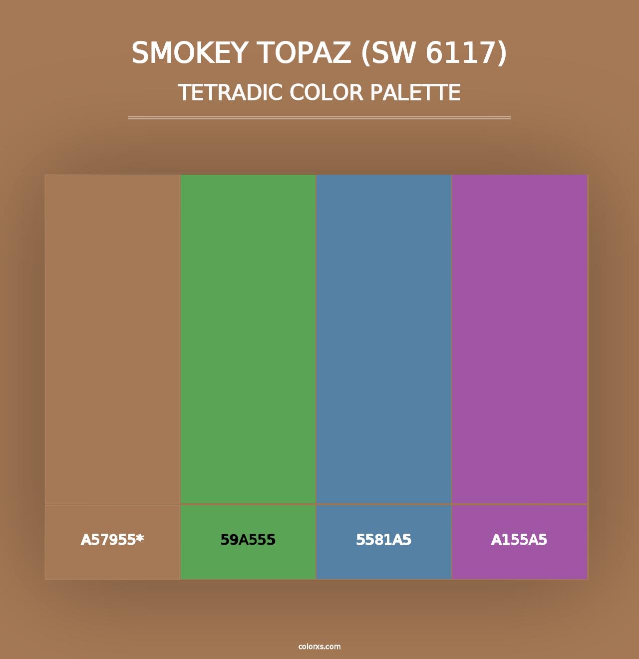 Smokey Topaz (SW 6117) - Tetradic Color Palette