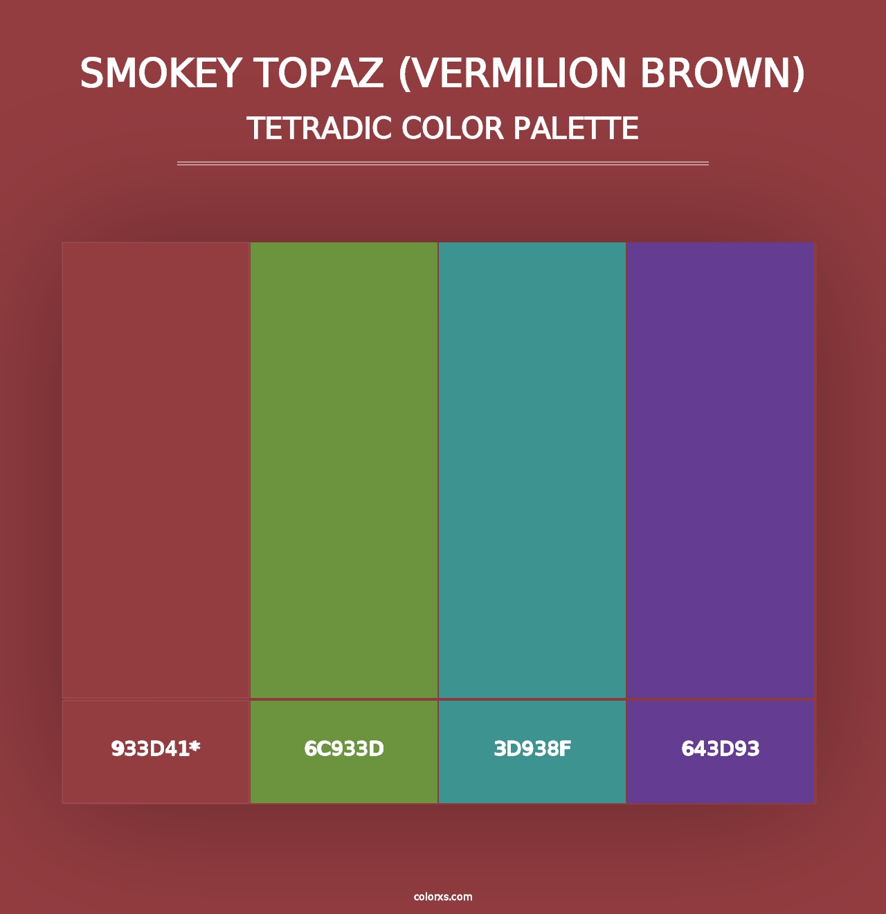 Smokey Topaz (Vermilion Brown) - Tetradic Color Palette