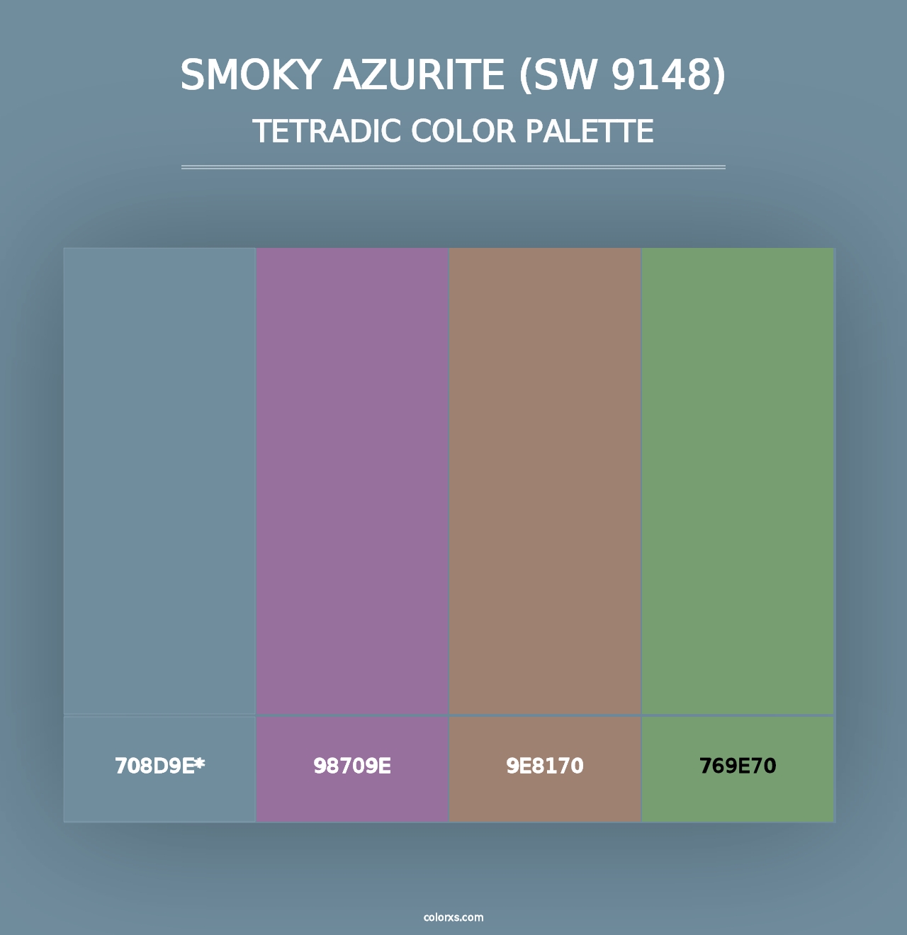 Smoky Azurite (SW 9148) - Tetradic Color Palette